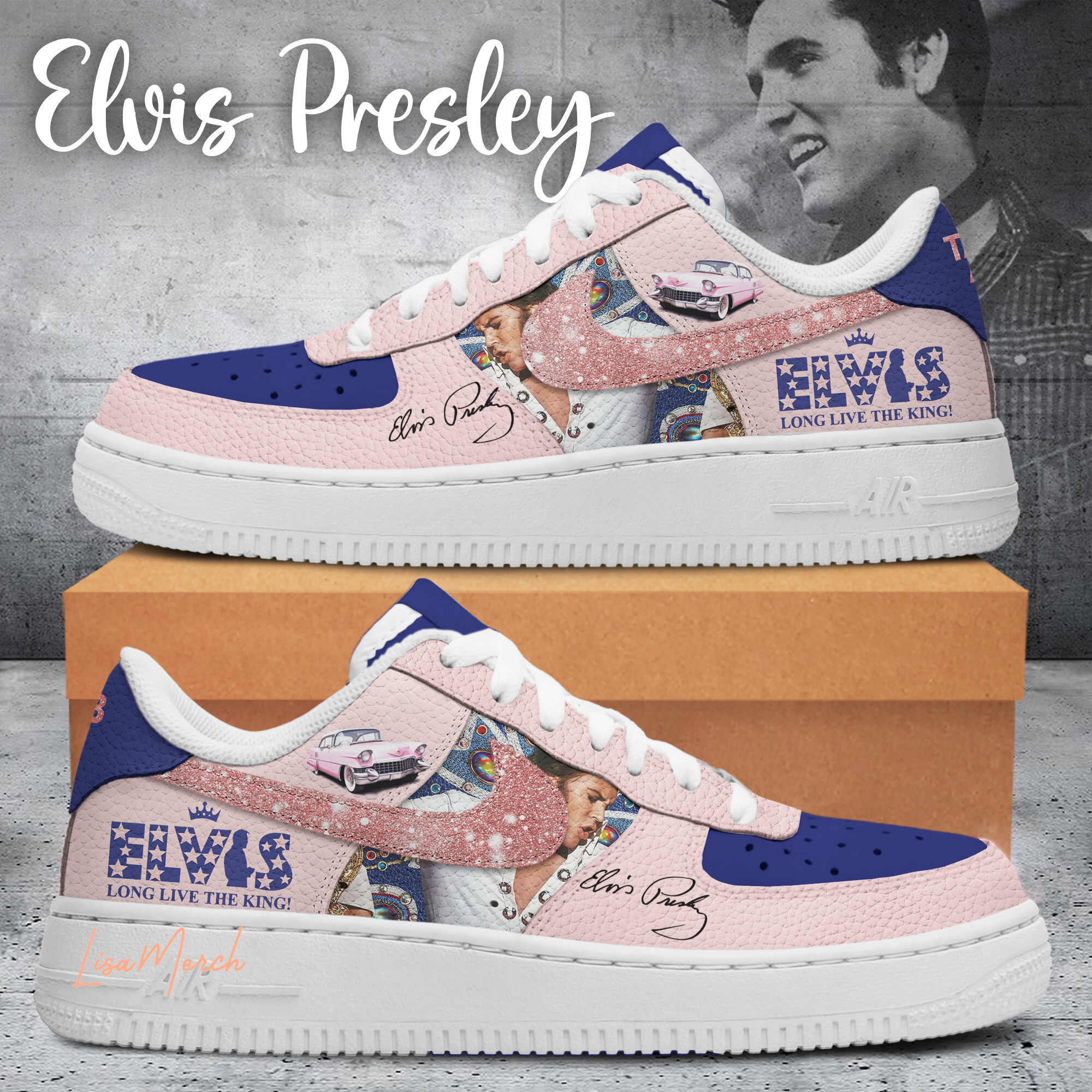 JWFancy Elvis Presley Air Low-Top Sneakers Shoes For Men And Women