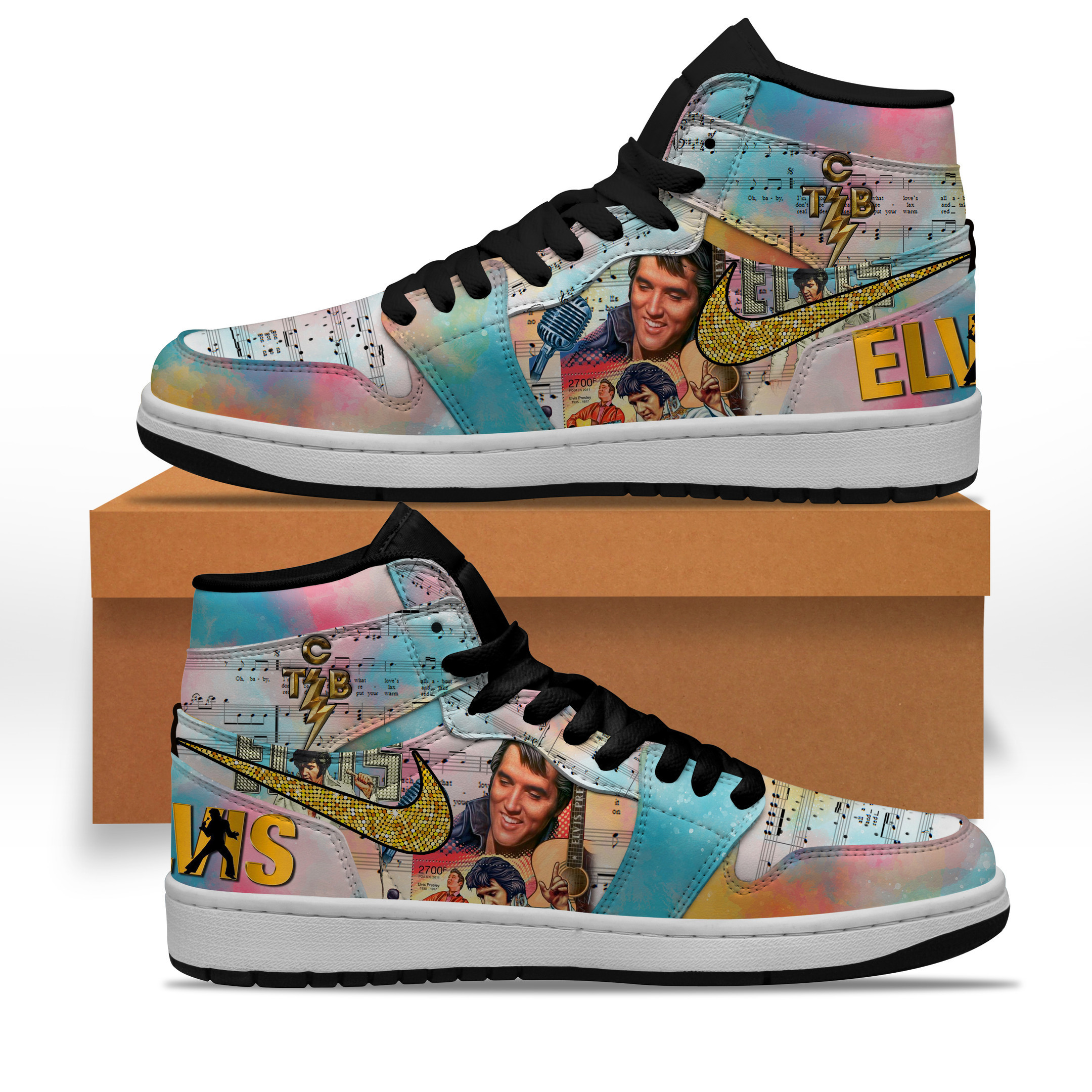 JWFancy Elvis Presley AJ1 High Sneakers Shoes For Men And Women