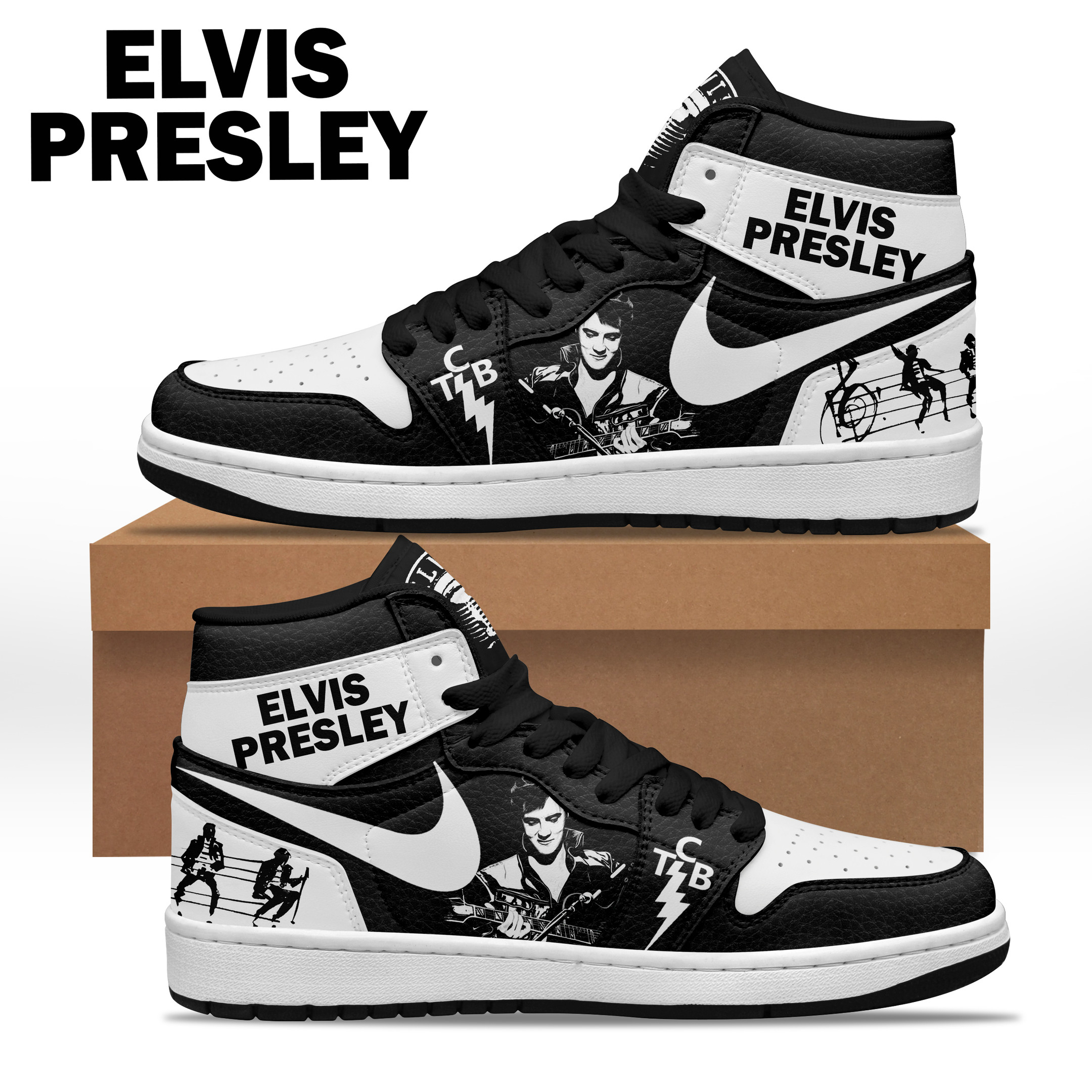 JWFancy Elvis Presley AJ1 High Sneakers Shoes For Men And Women