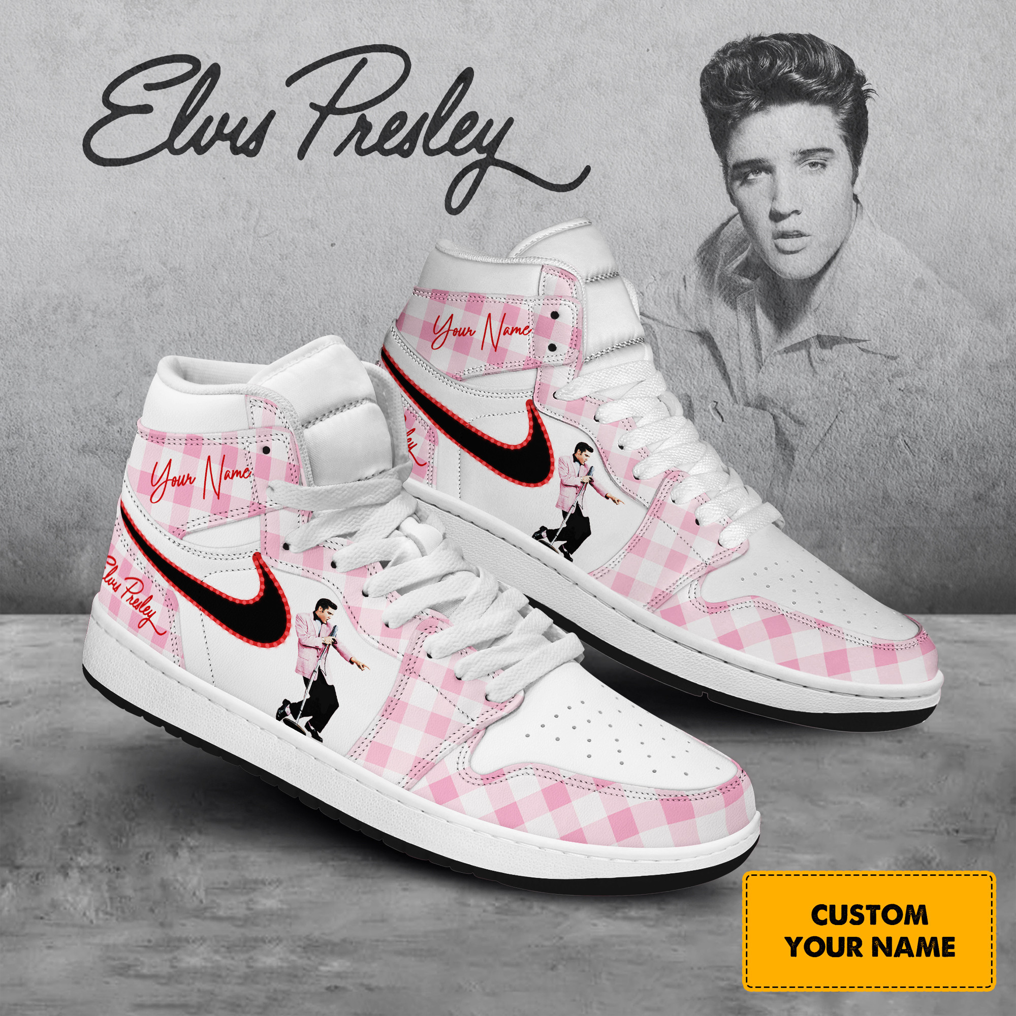 JWFancy Elvis Presley AJ1 High Sneakers Shoes For Men And Women