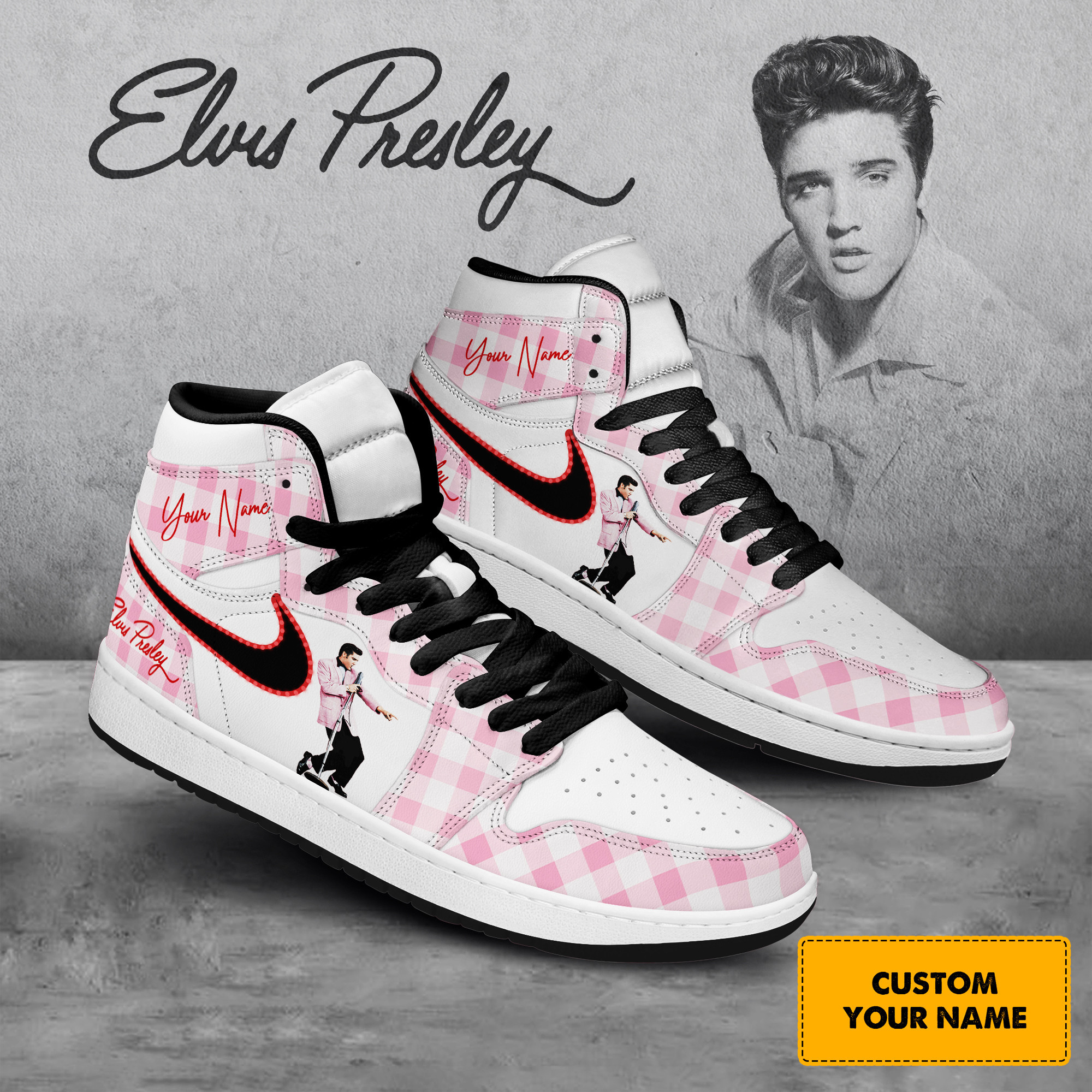JWFancy Elvis Presley AJ1 High Sneakers Shoes For Men And Women