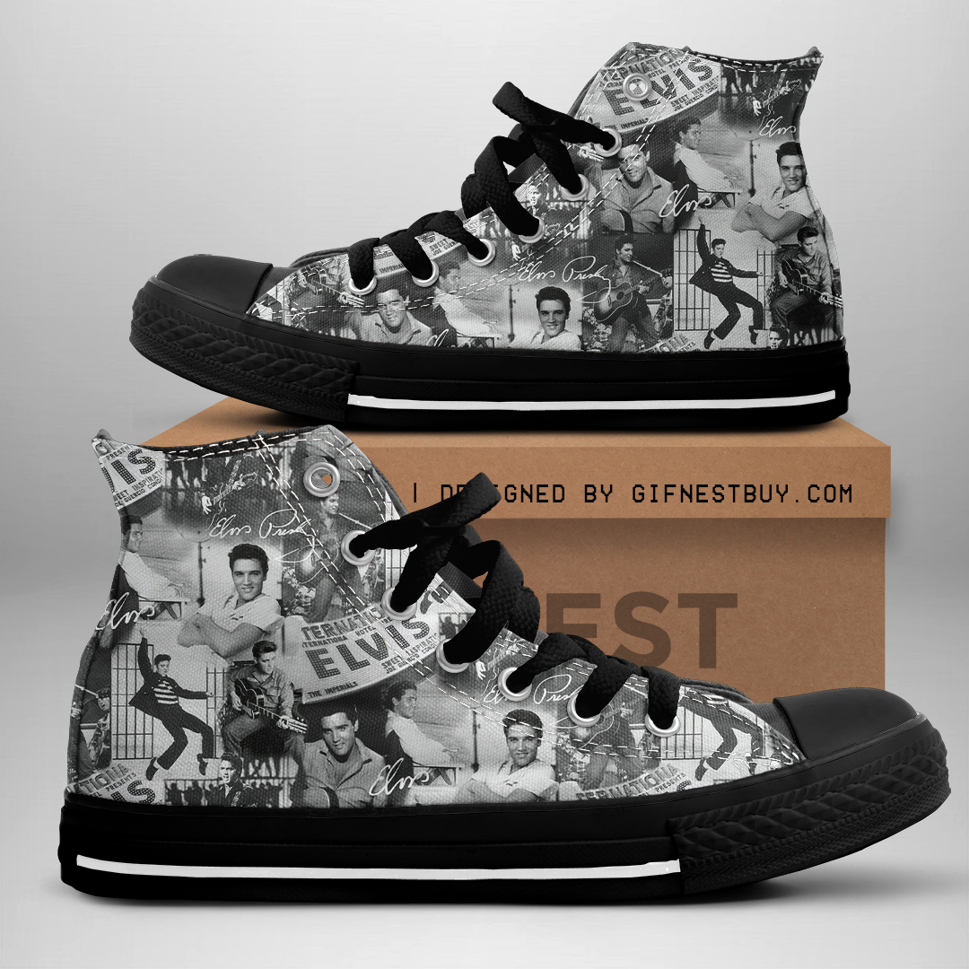 JWFancy Elvis Presley High Top Canvas Sneakers Shoes For Men And Women