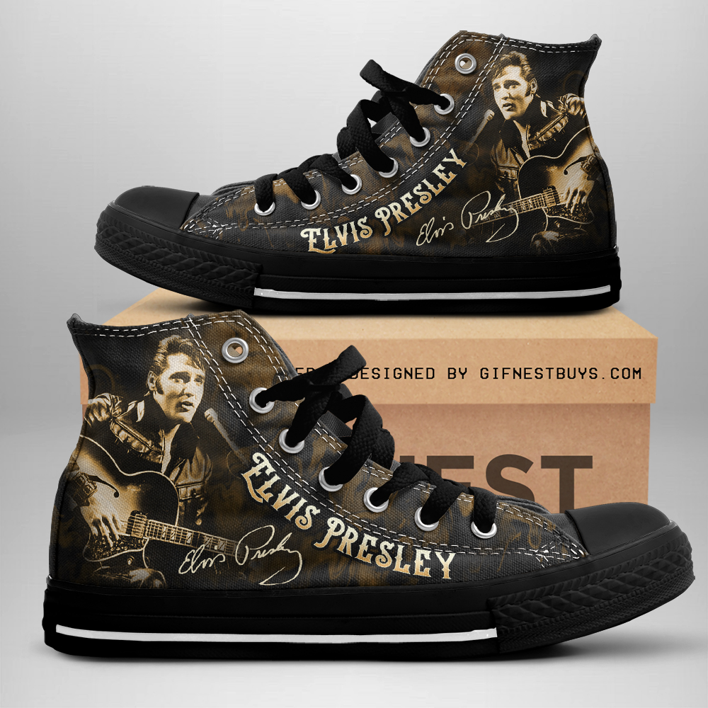 JWFancy Elvis Presley High Top Canvas Sneakers Shoes For Men And Women