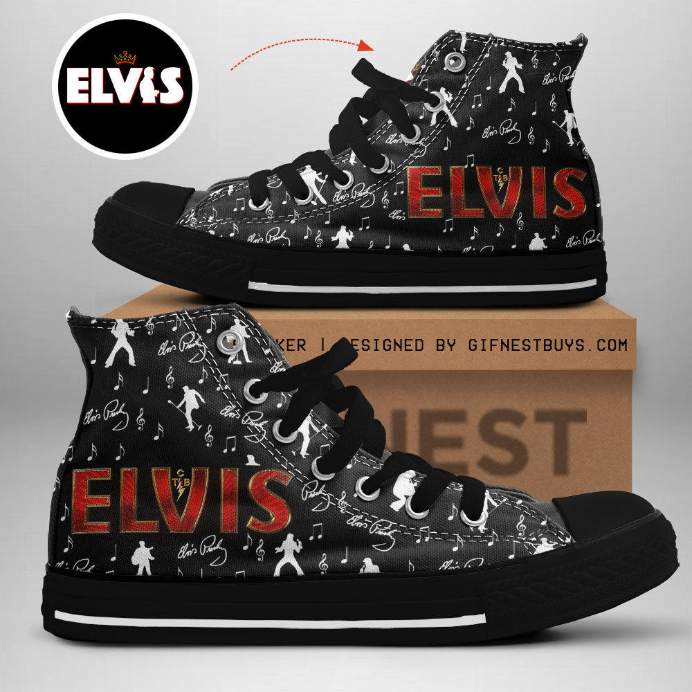 JWFancy Elvis Presley High Top Canvas Sneakers Shoes For Men And Women