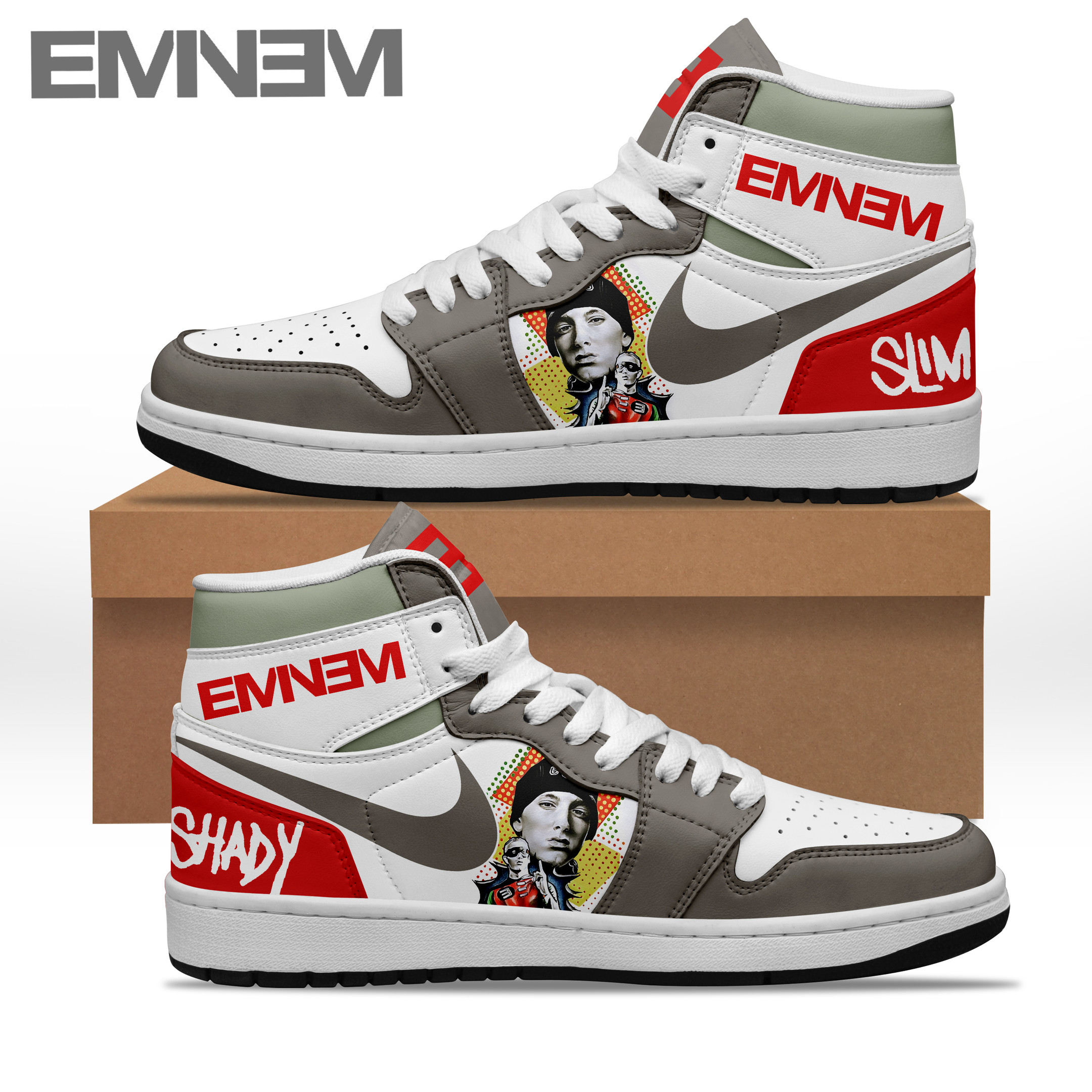 JWFancy Eminem AJ1 High Sneakers Shoes For Men And Women