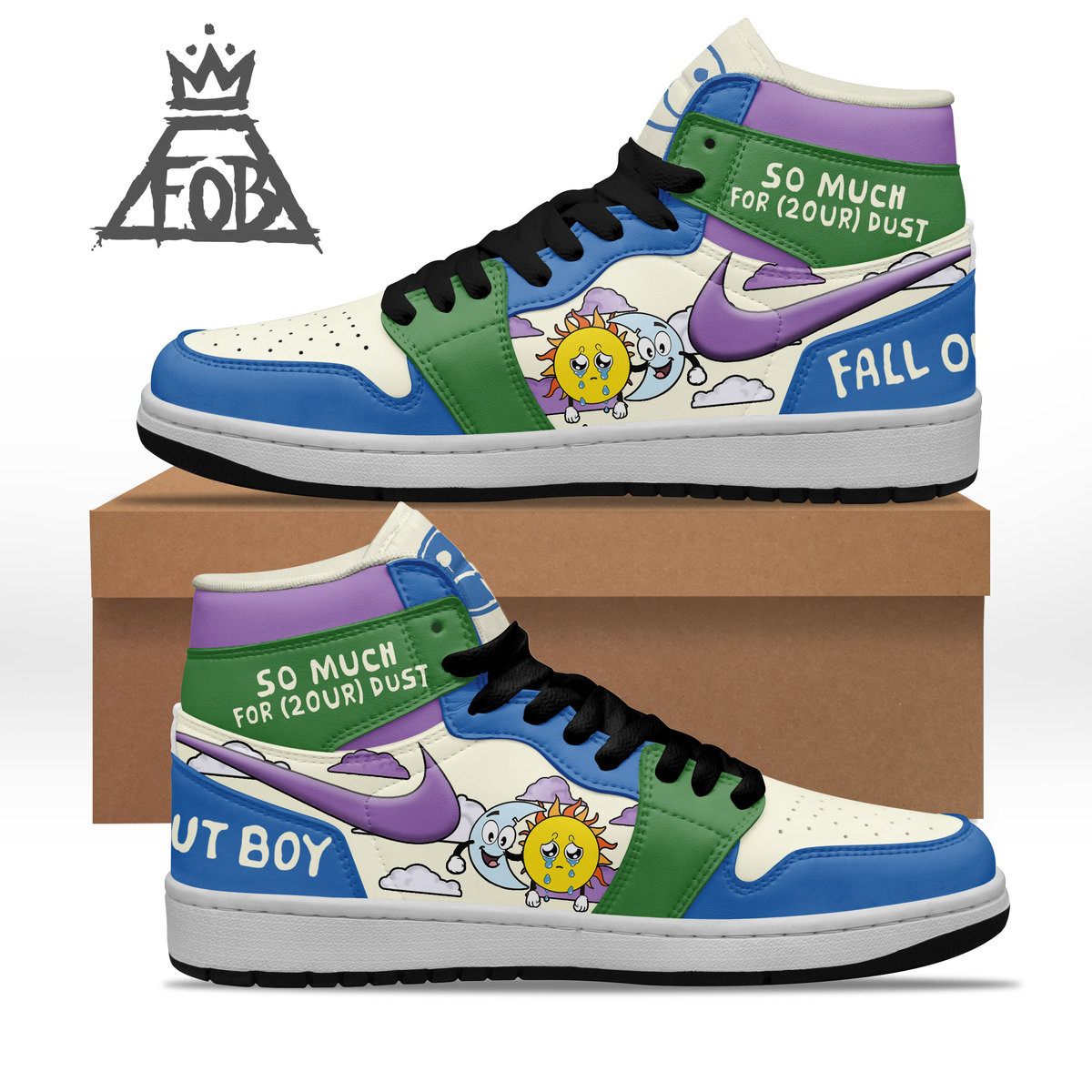 JWFancy Fall Out Boy AJ1 High Sneakers Shoes For Men And Women