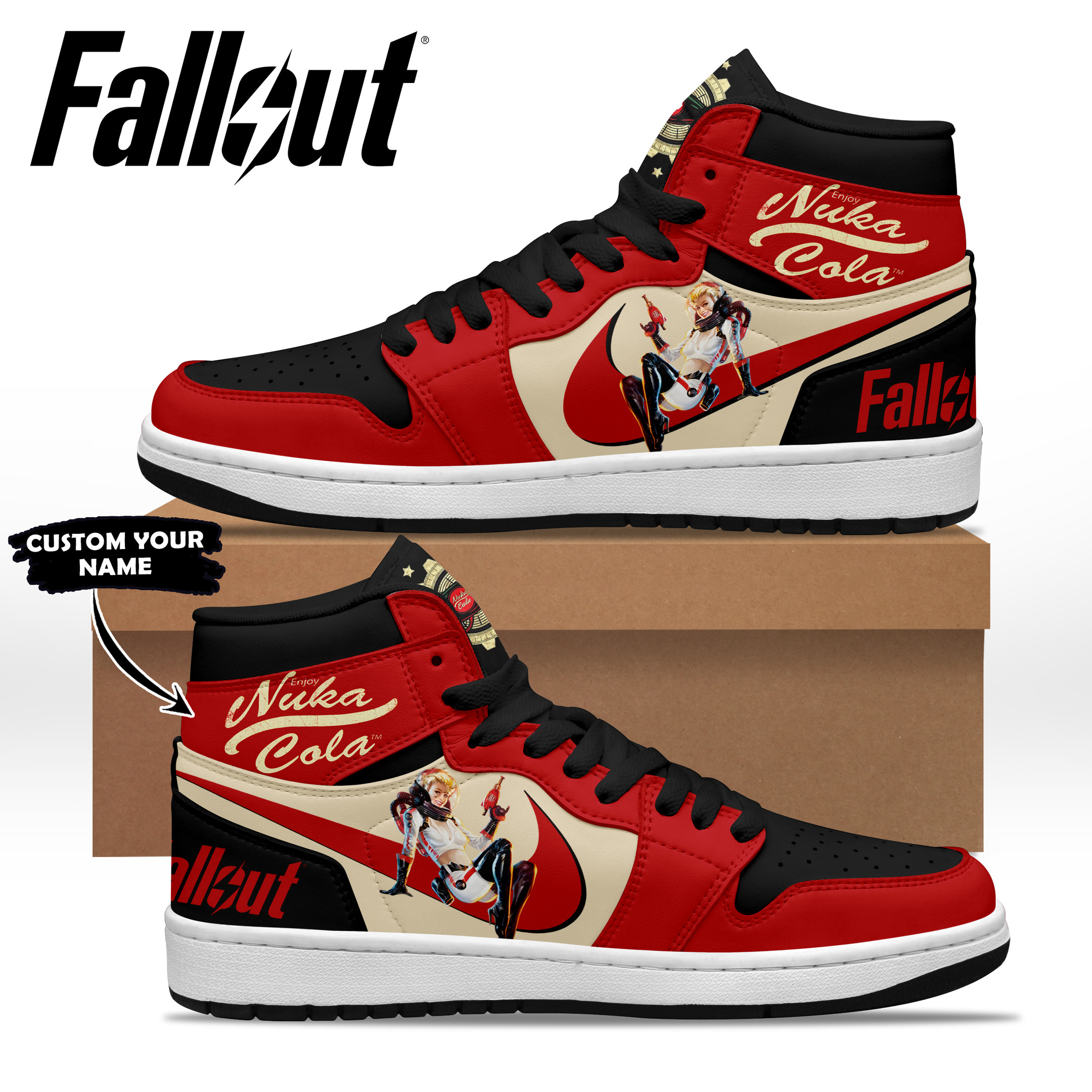 JWFancy Fallout 4 AJ1 High Sneakers Shoes For Men And Women
