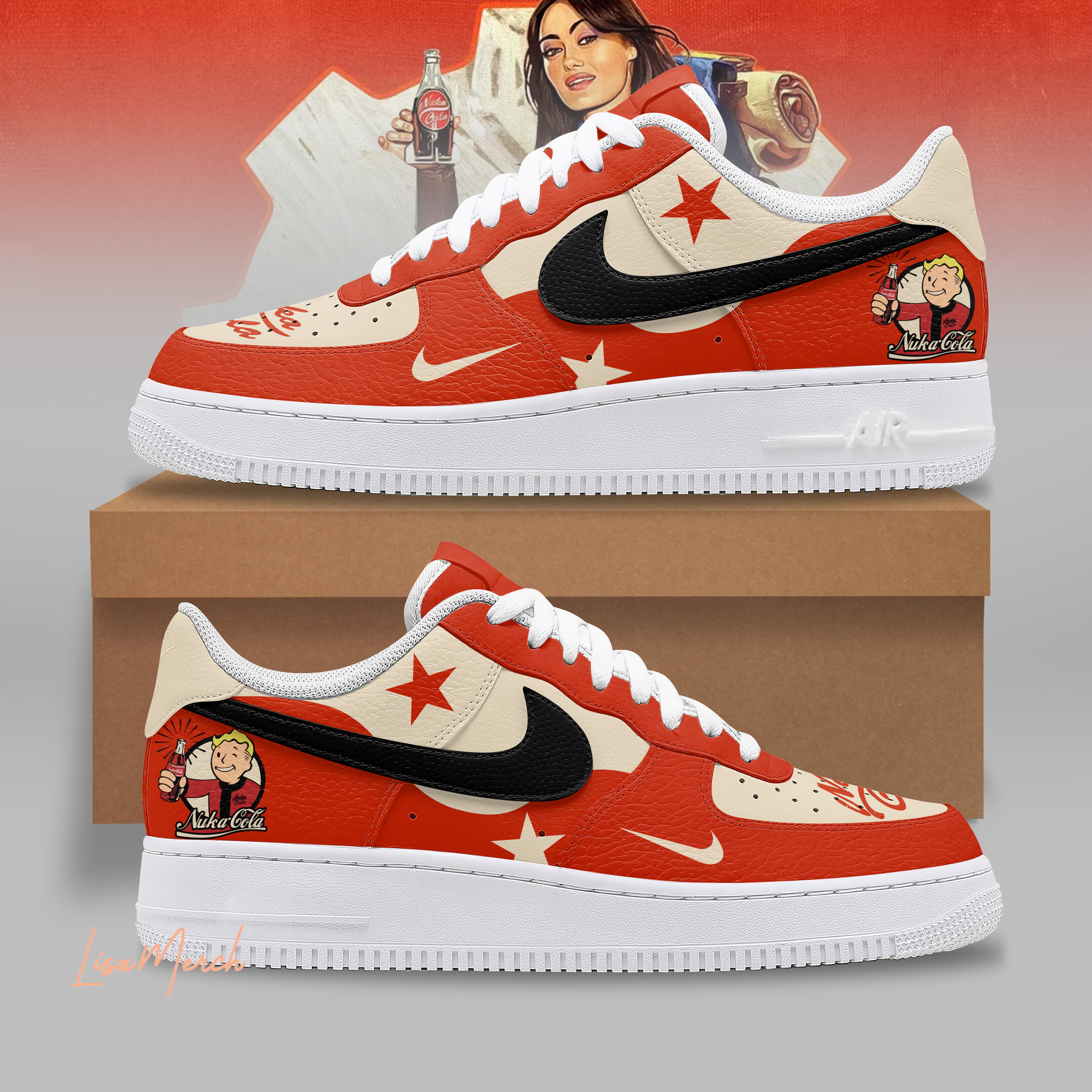 JWFancy Fallout Nuka Cola Air Low-Top Sneakers Shoes For Men And Women