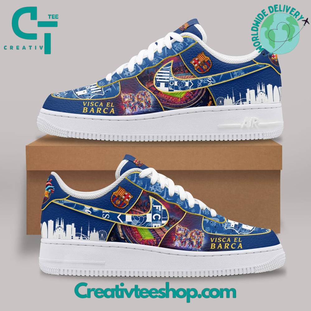 JWFancy FC Barcelona Air Low-Top Sneakers Shoes For Men And Women