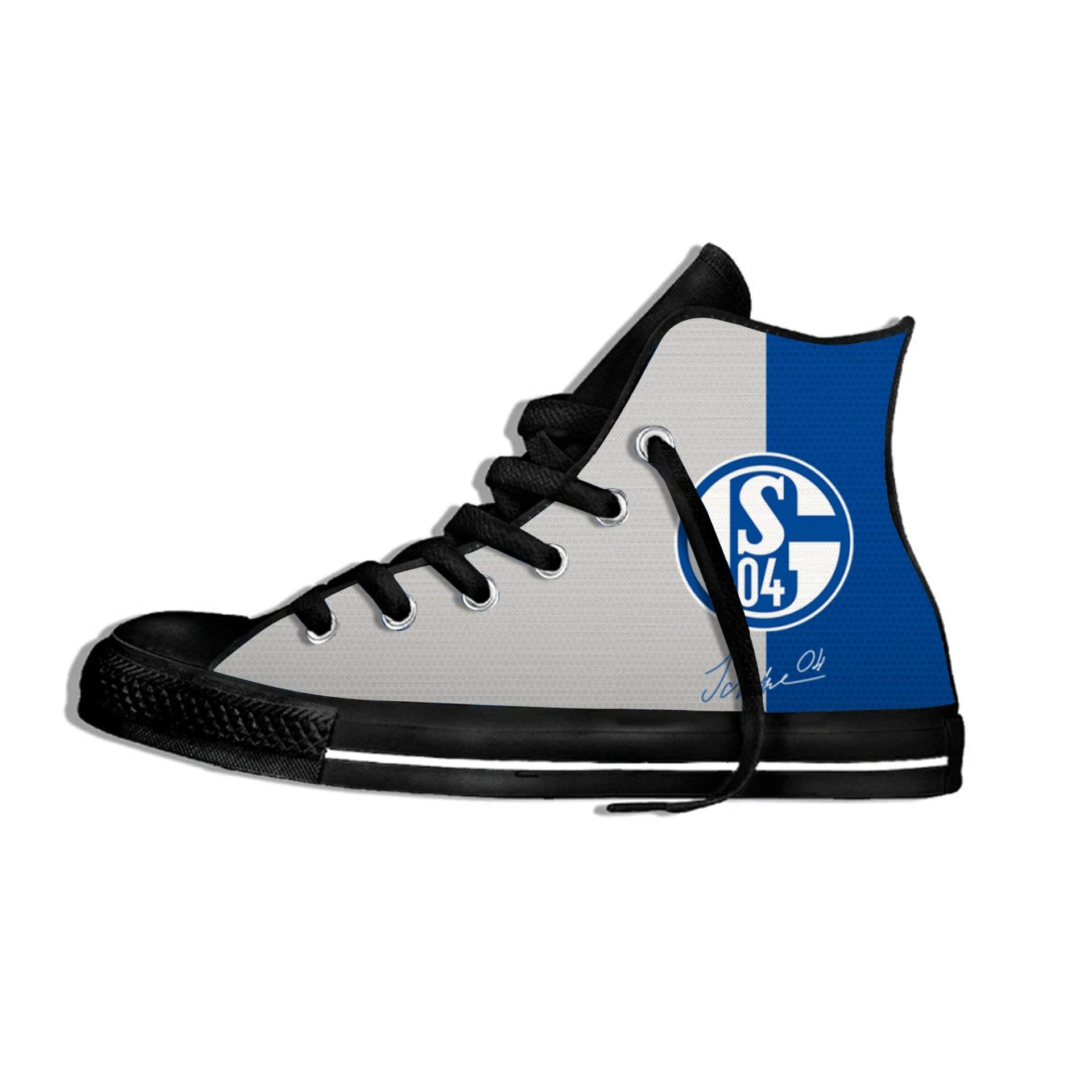 JWFancy FC Schalke 04 High Top Canvas Sneakers Shoes For Men And Women