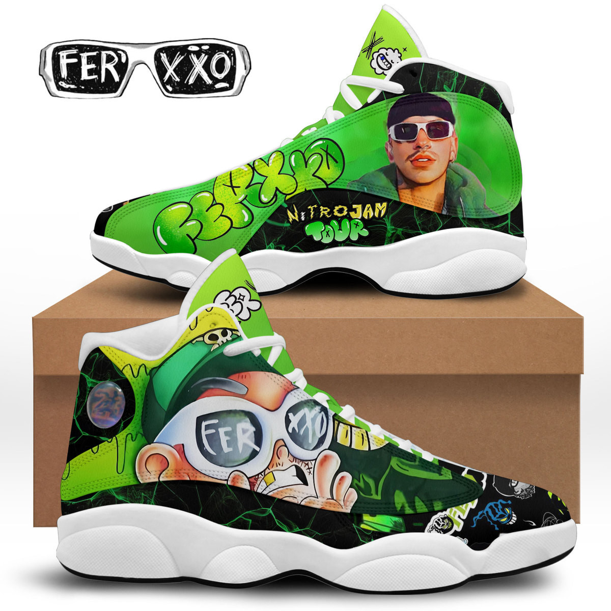 JWFancy Feid Ferxxo AJ13 Sneakers Shoes For Men And Women