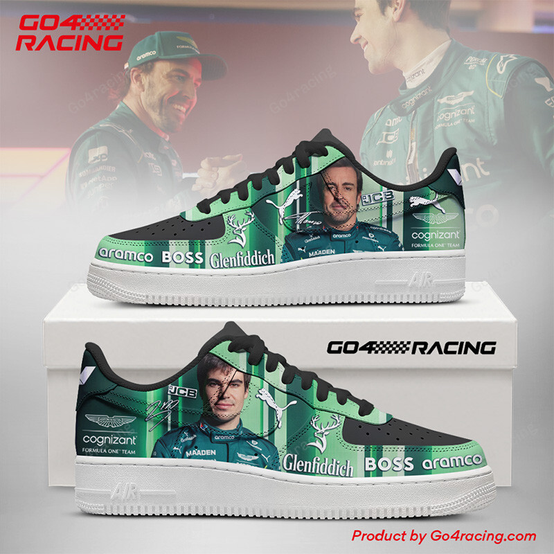 JWFancy Fernando Alonso and Lance Stroll - Aston Martin Air Low-Top Sneakers Shoes For Men And Women