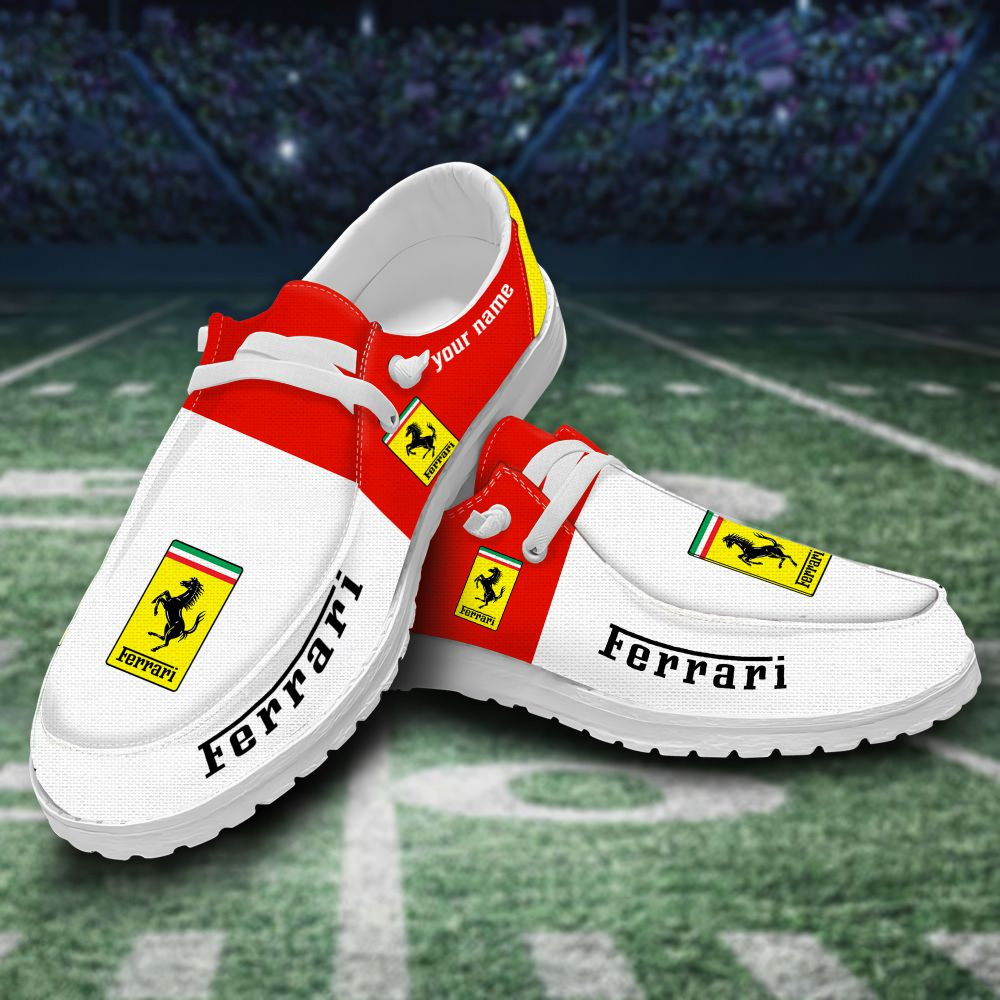 JWFancy Ferrari Hey Dude Shoes Wally Men's Lace Up Loafers Comfortable For Men And Women