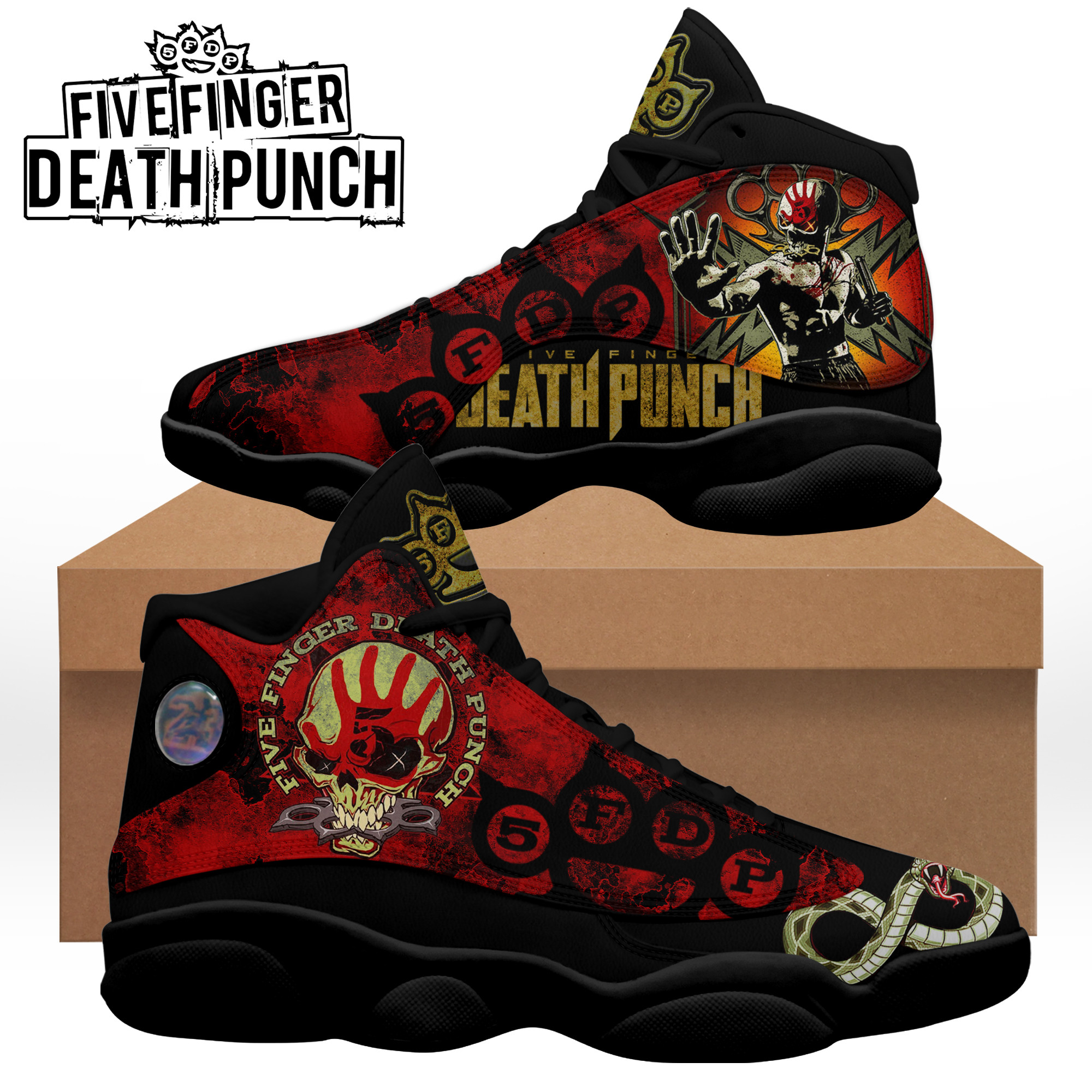 JWFancy Five Finger Death Punch AJ13 Sneakers Shoes For Men And Women