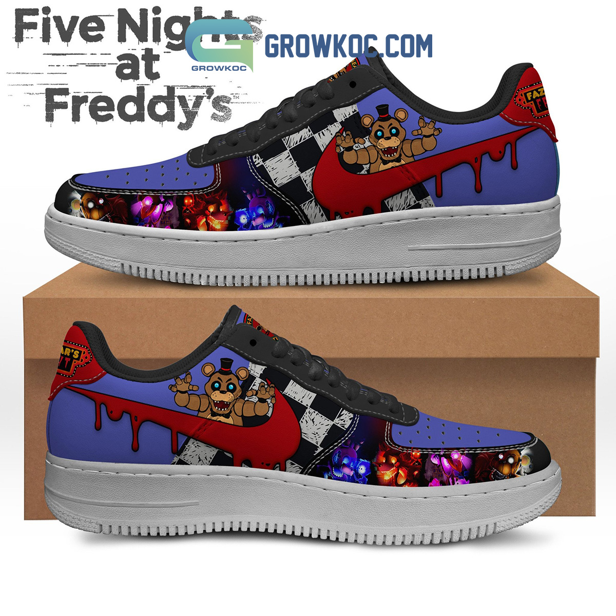 JWFancy Five Night At Freddy Air Low-Top Sneakers Shoes For Men And Women