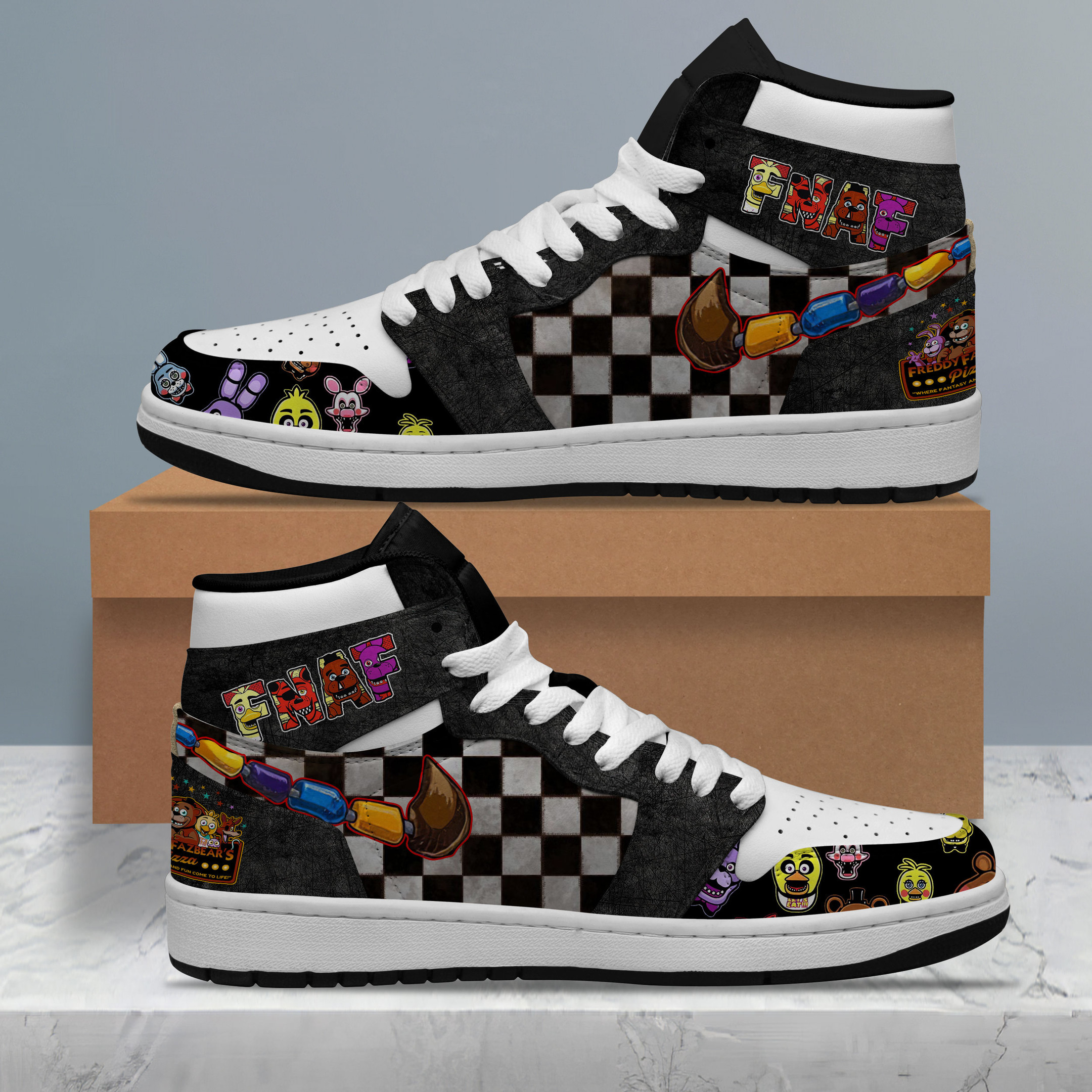 JWFancy Five Night At Freddy's AJ1 High Sneakers Shoes For Men And Women