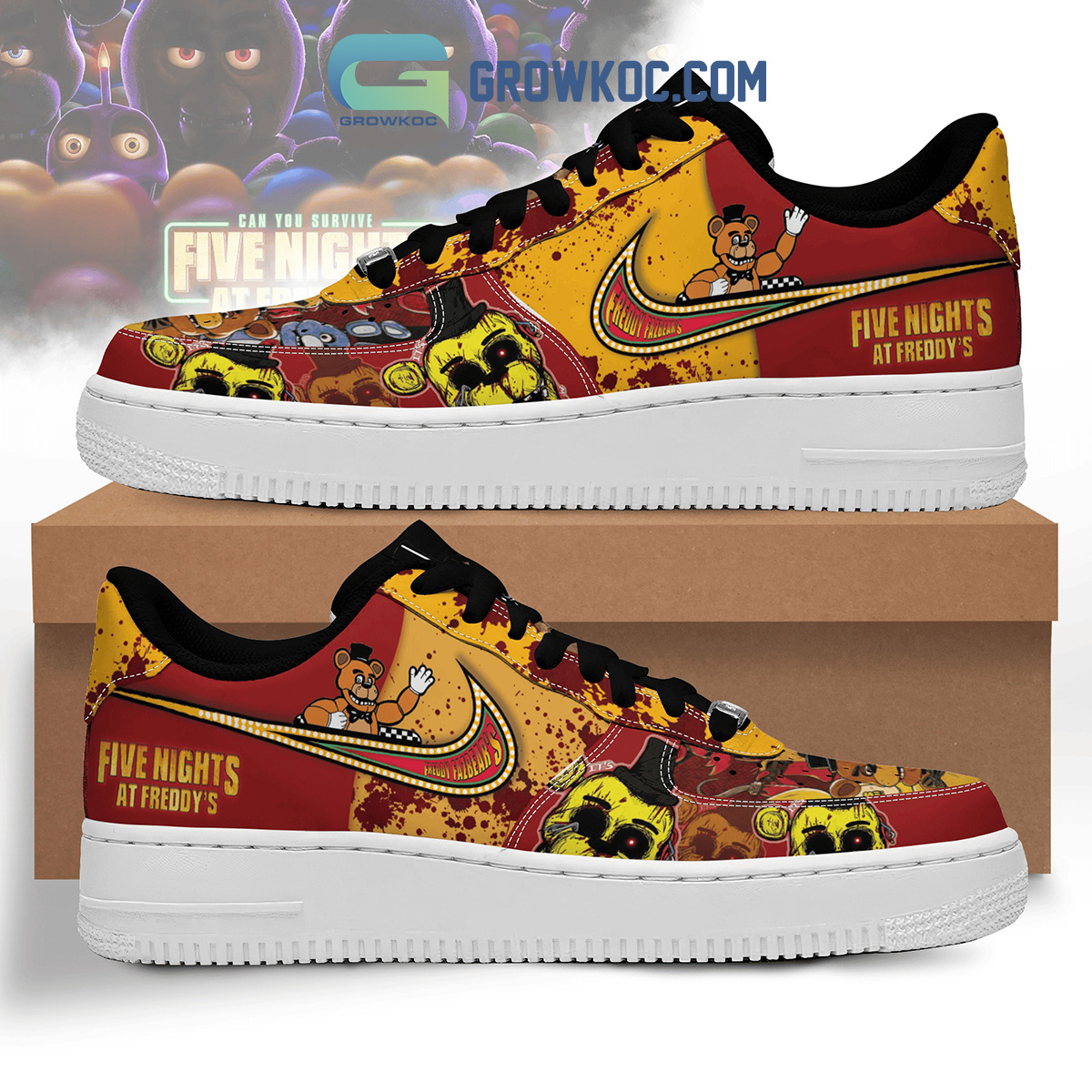 JWFancy Five Nights at Freddy's Air Low-Top Sneakers Shoes For Men And Women