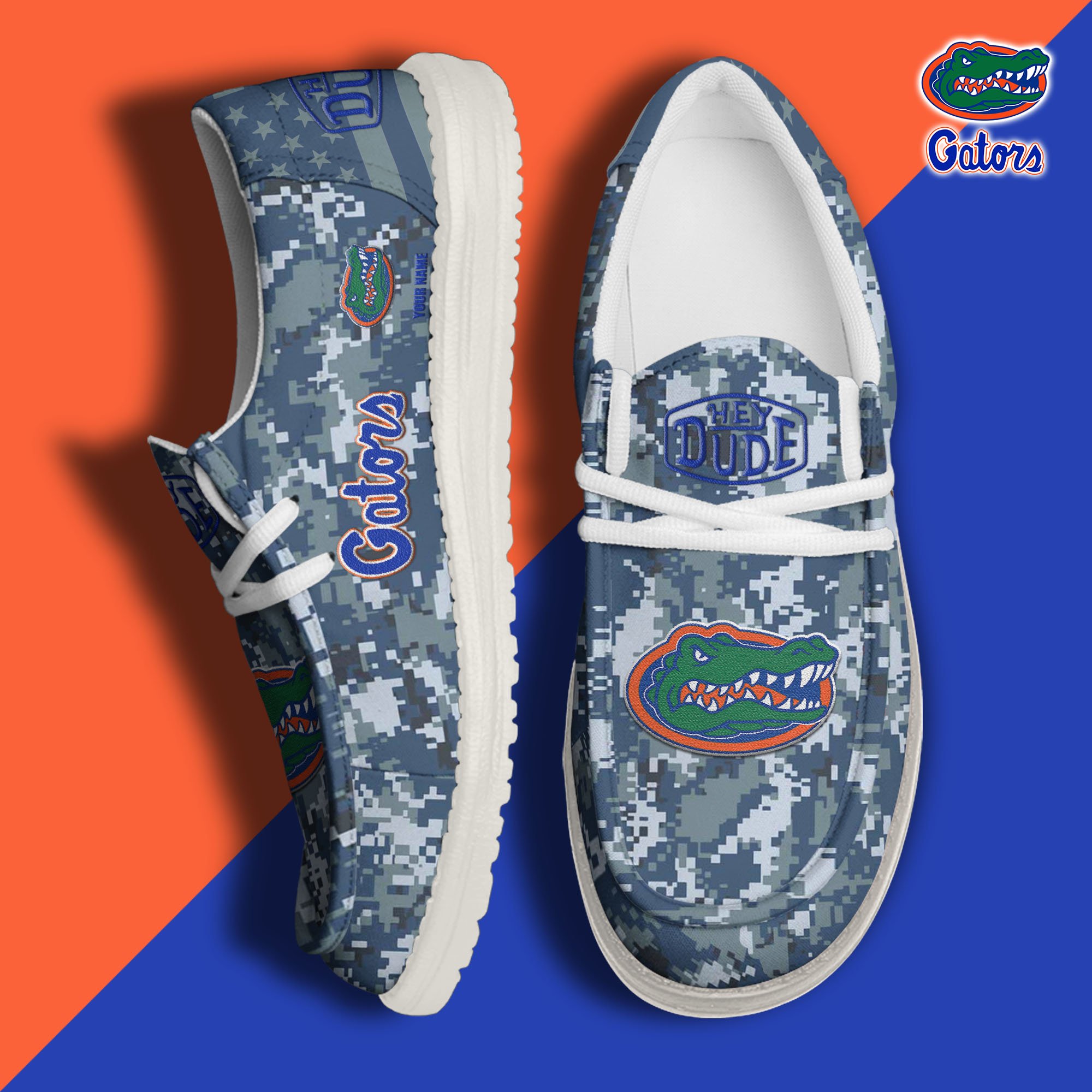 JWFancy Florida Gators Hey Dude Shoes Wally Men's Lace Up Loafers Comfortable For Men And Women