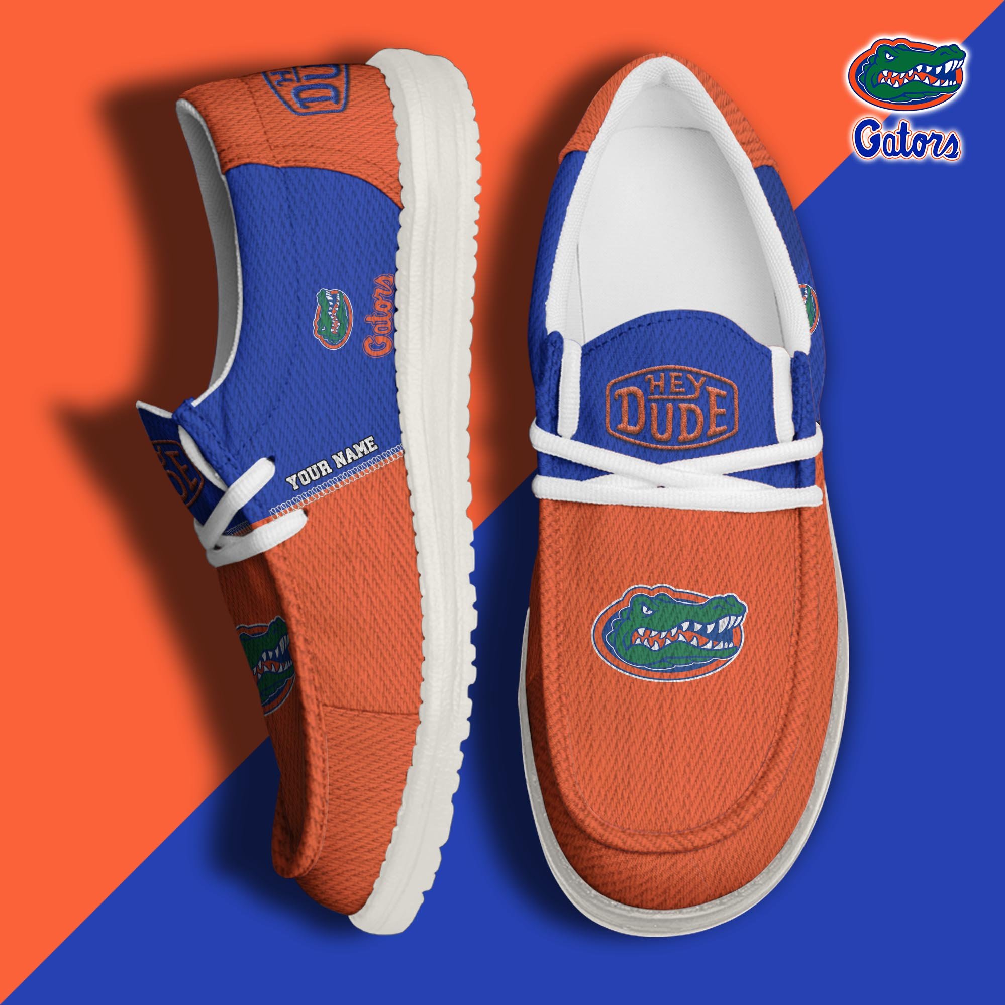 JWFancy Florida Gators Hey Dude Shoes Wally Men's Lace Up Loafers Comfortable For Men And Women