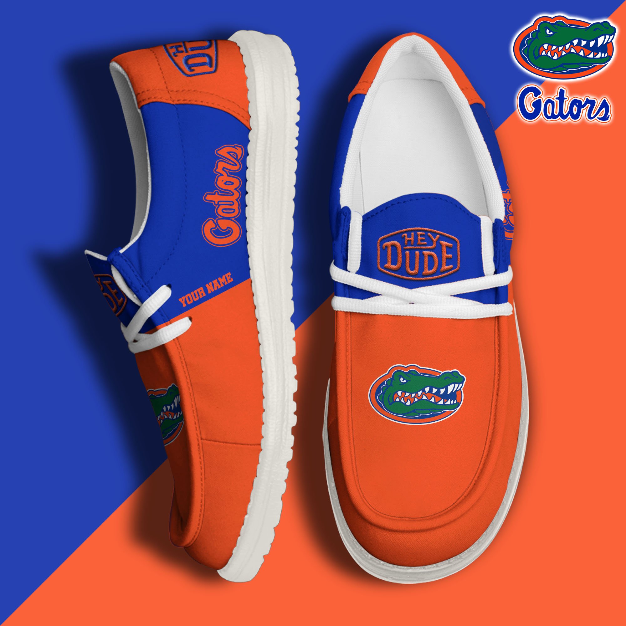JWFancy Florida Gators Hey Dude Shoes Wally Men's Lace Up Loafers Comfortable For Men And Women