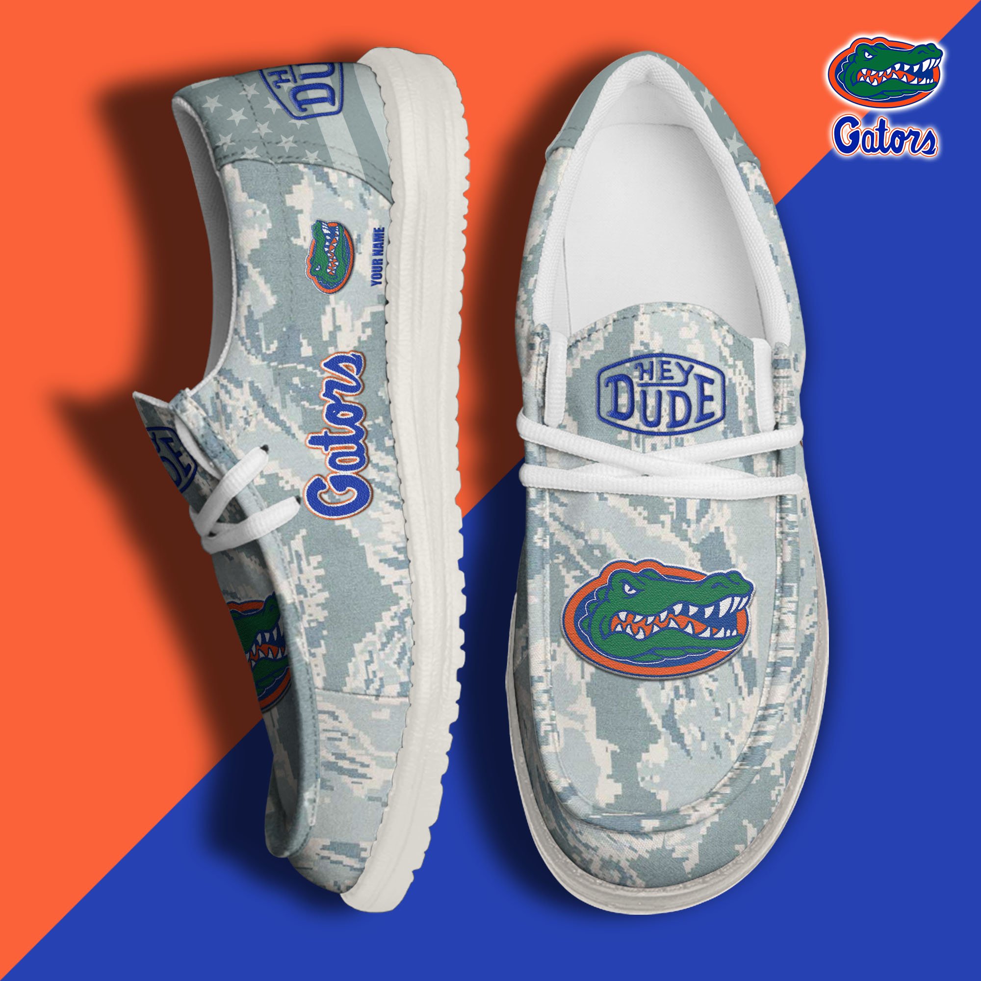 JWFancy Florida Gators Hey Dude Shoes Wally Men's Lace Up Loafers Comfortable For Men And Women