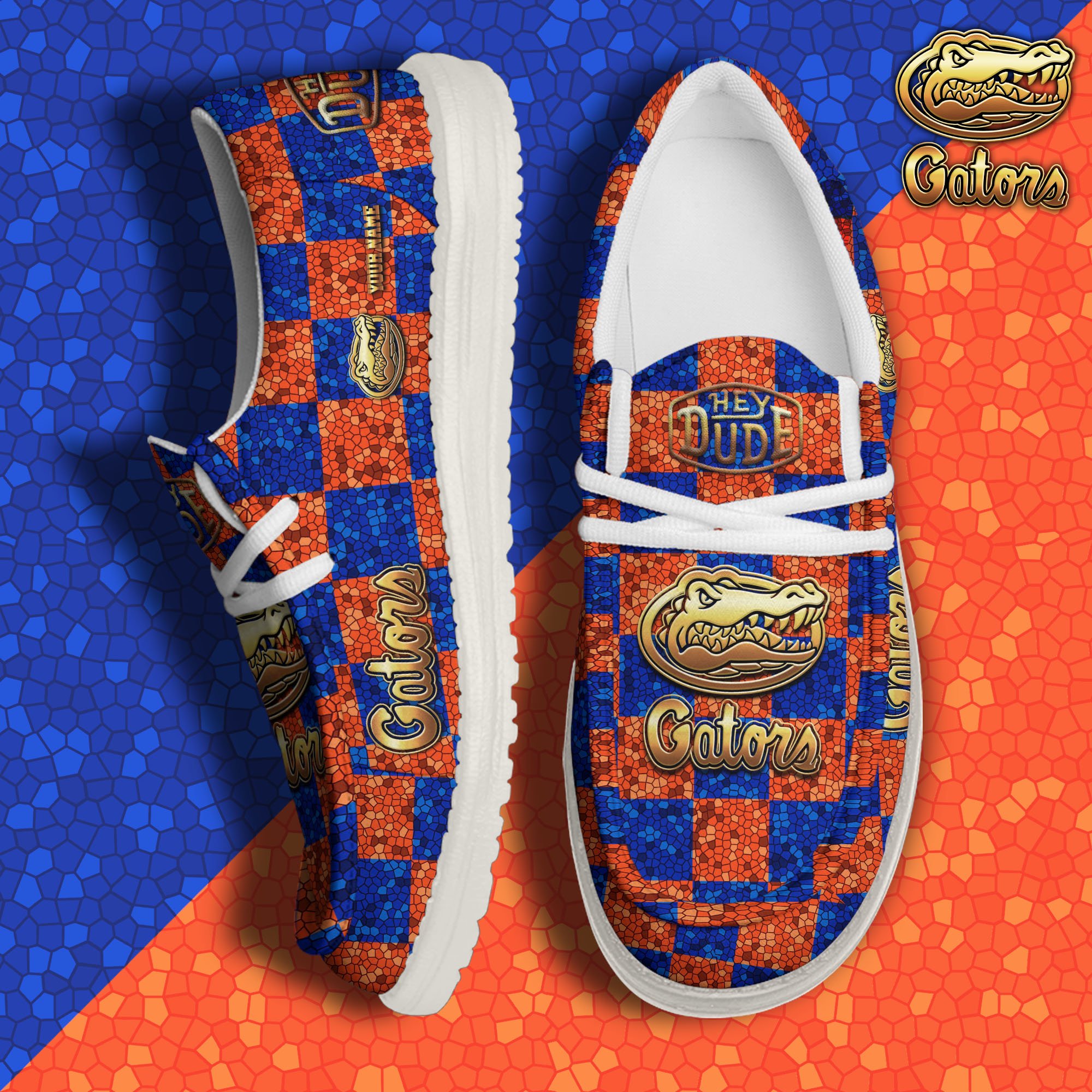 JWFancy Florida Gators Hey Dude Shoes Wally Men's Lace Up Loafers Comfortable For Men And Women