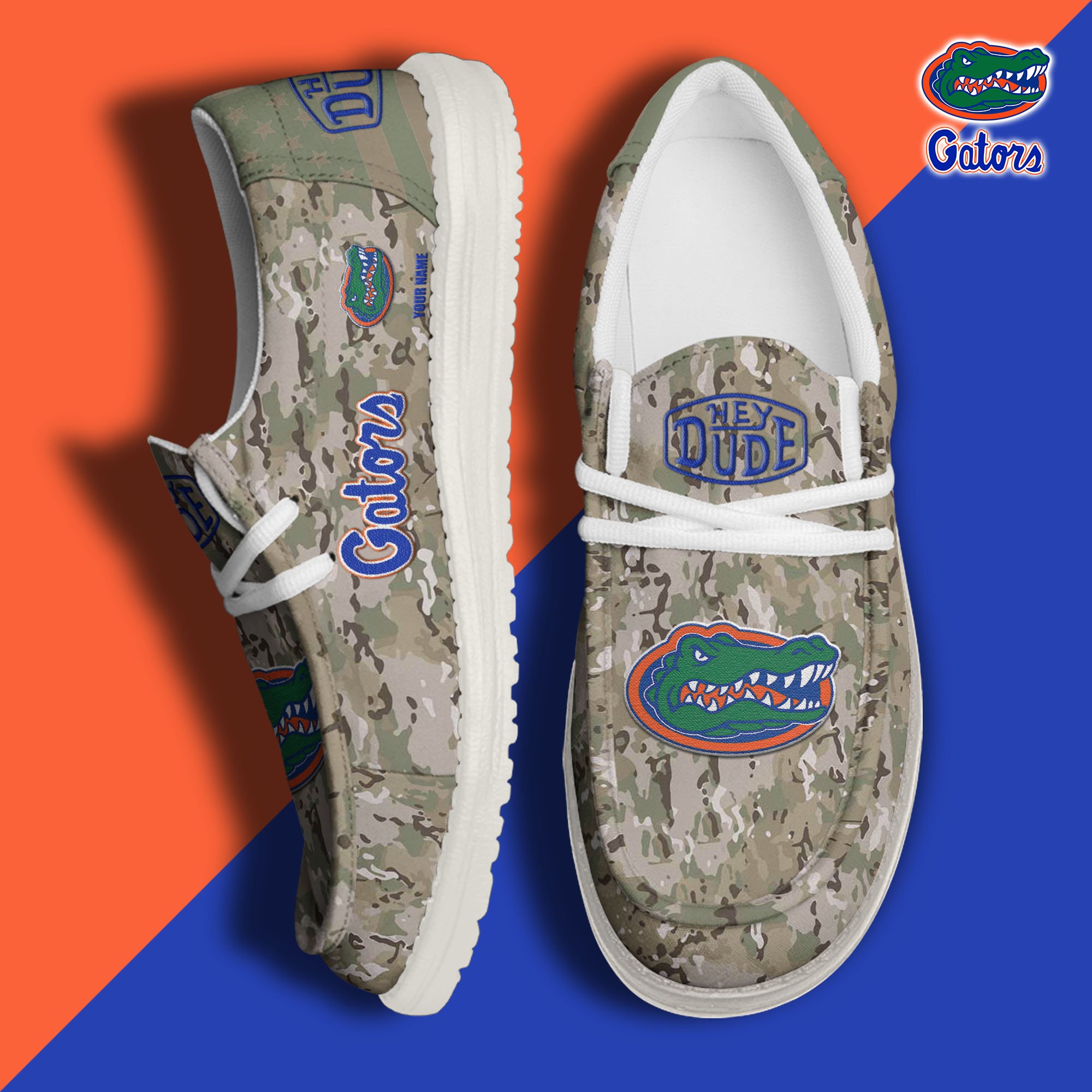 JWFancy Florida Gators Hey Dude Shoes Wally Men's Lace Up Loafers Comfortable For Men And Women