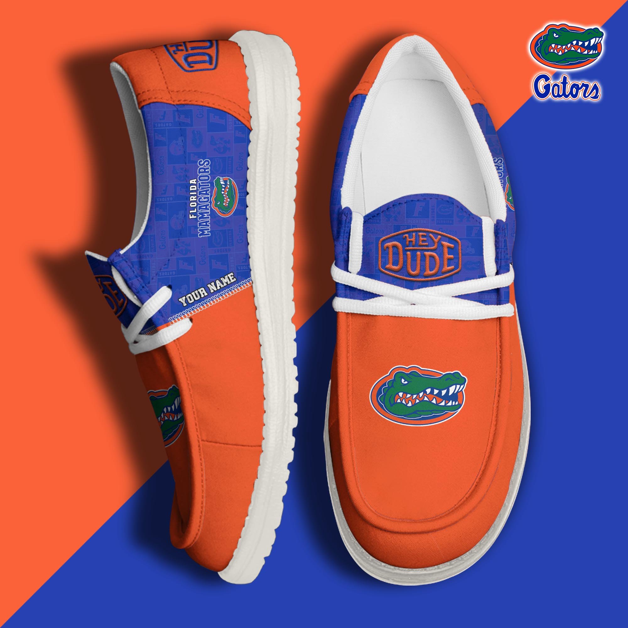 JWFancy Florida Gators Hey Dude Shoes Wally Men's Lace Up Loafers Comfortable For Men And Women