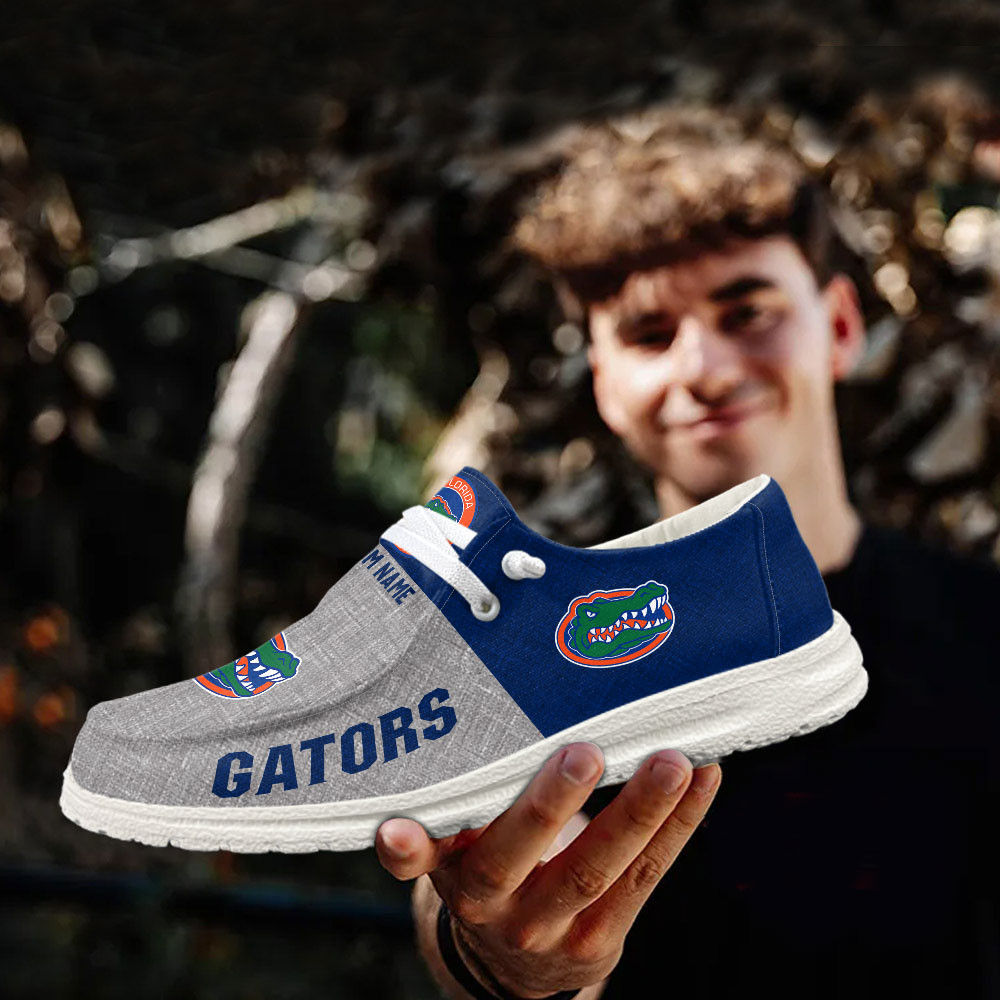 JWFancy Florida Gators Hey Dude Shoes Wally Men's Lace Up Loafers Comfortable For Men And Women