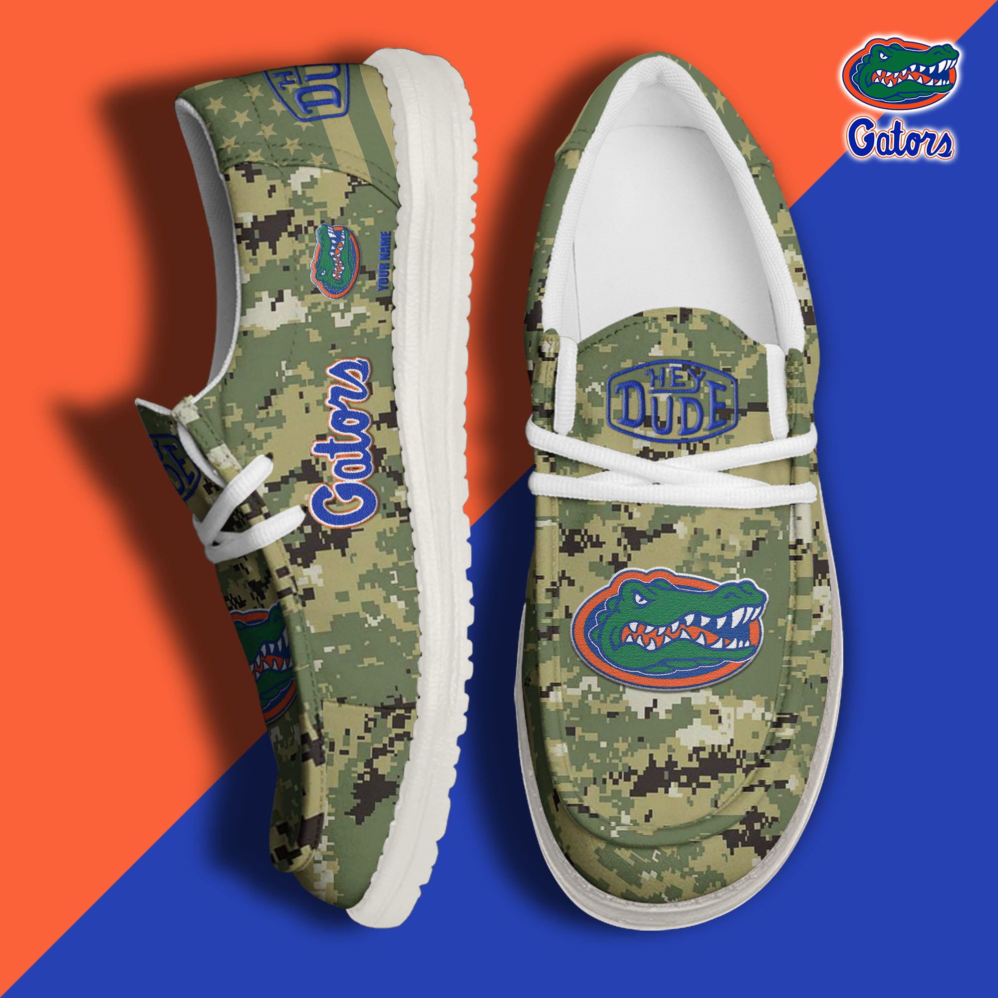 JWFancy Florida Gators Hey Dude Shoes Wally Men's Lace Up Loafers Comfortable For Men And Women