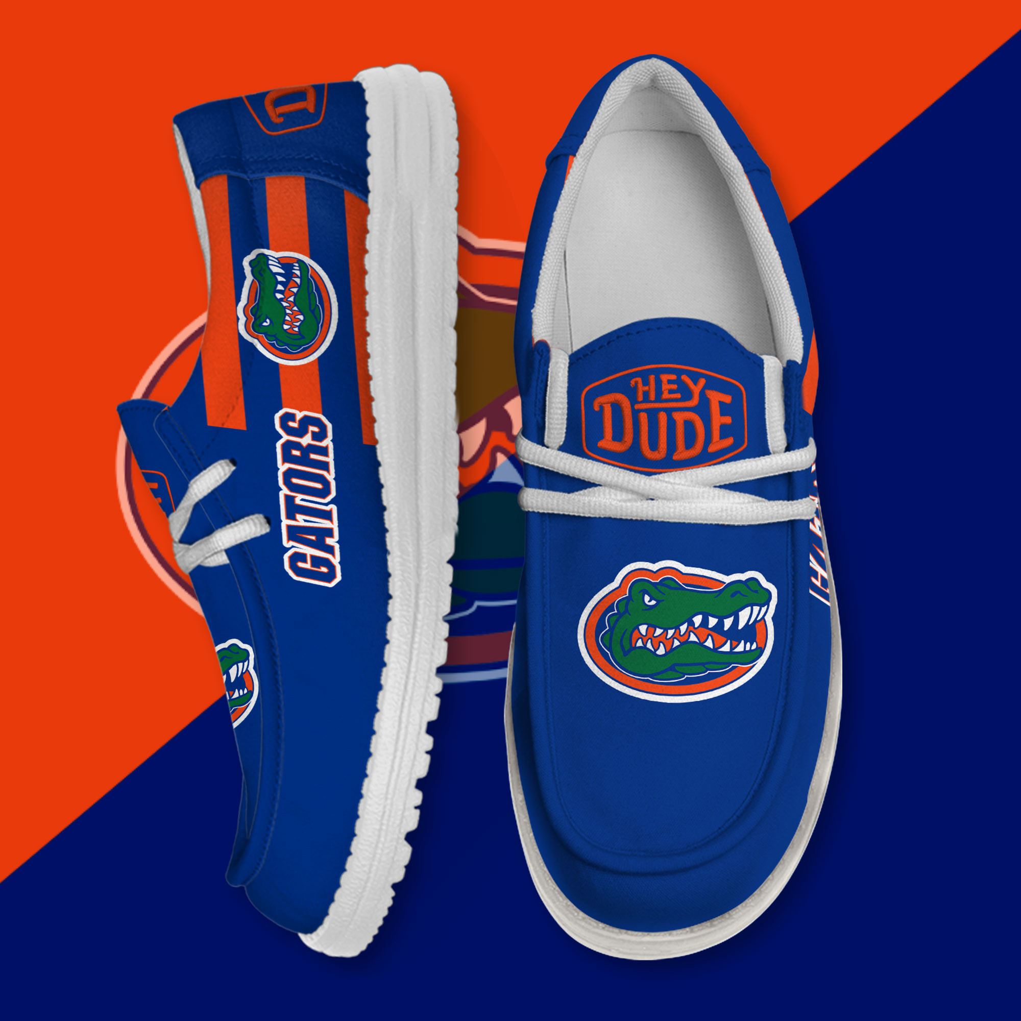 JWFancy Florida Gators Hey Dude Shoes Wally Men's Lace Up Loafers Comfortable For Men And Women