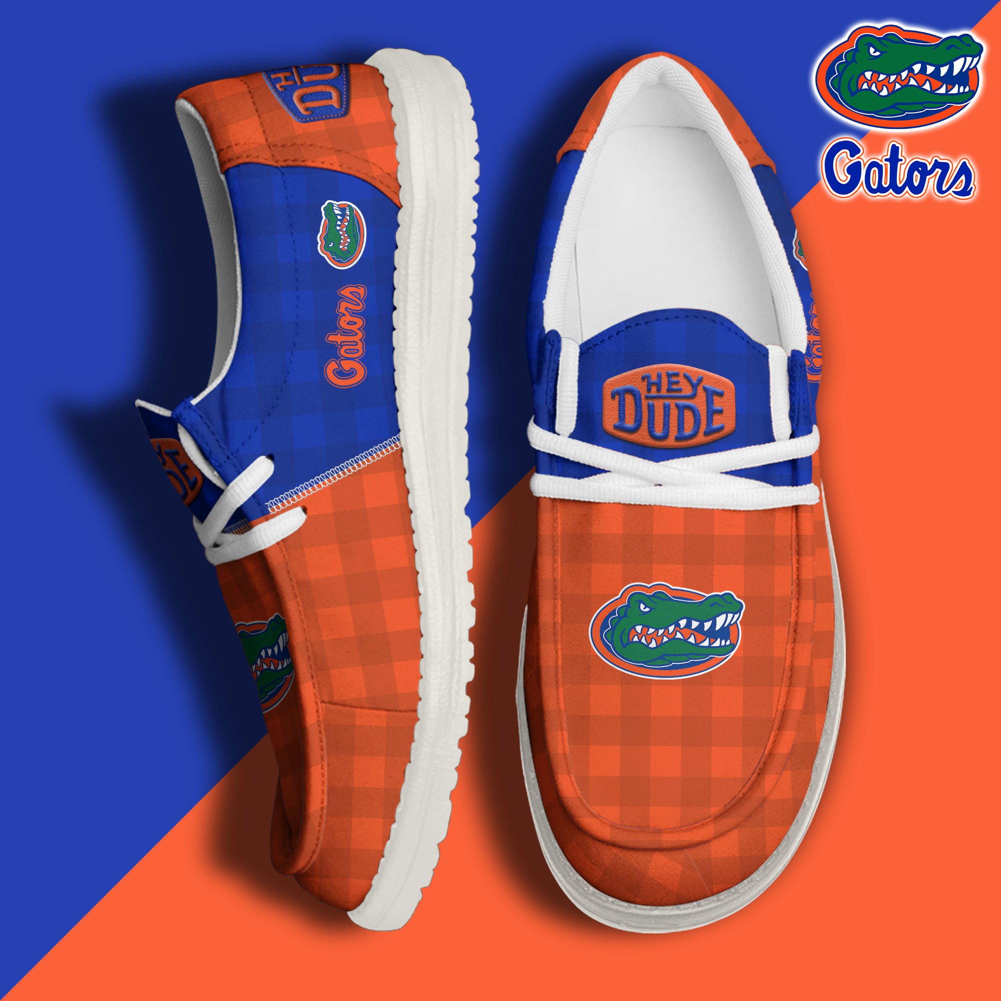 JWFancy Florida Gators Hey Dude Shoes Wally Men's Lace Up Loafers Comfortable For Men And Women