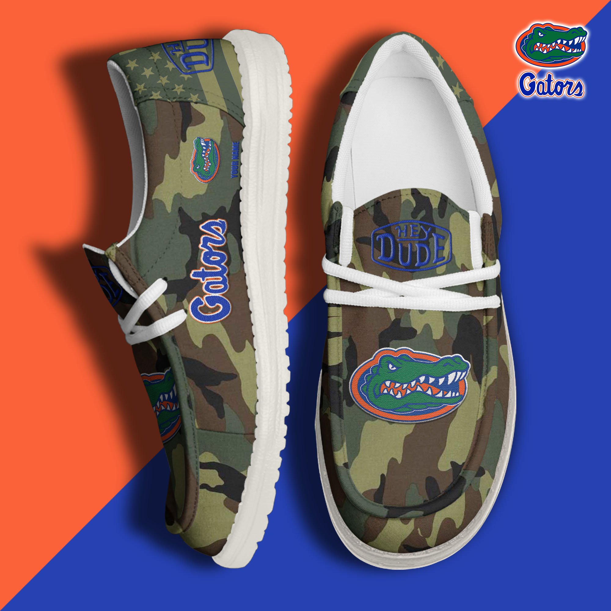 JWFancy Florida Gators Hey Dude Shoes Wally Men's Lace Up Loafers Comfortable For Men And Women