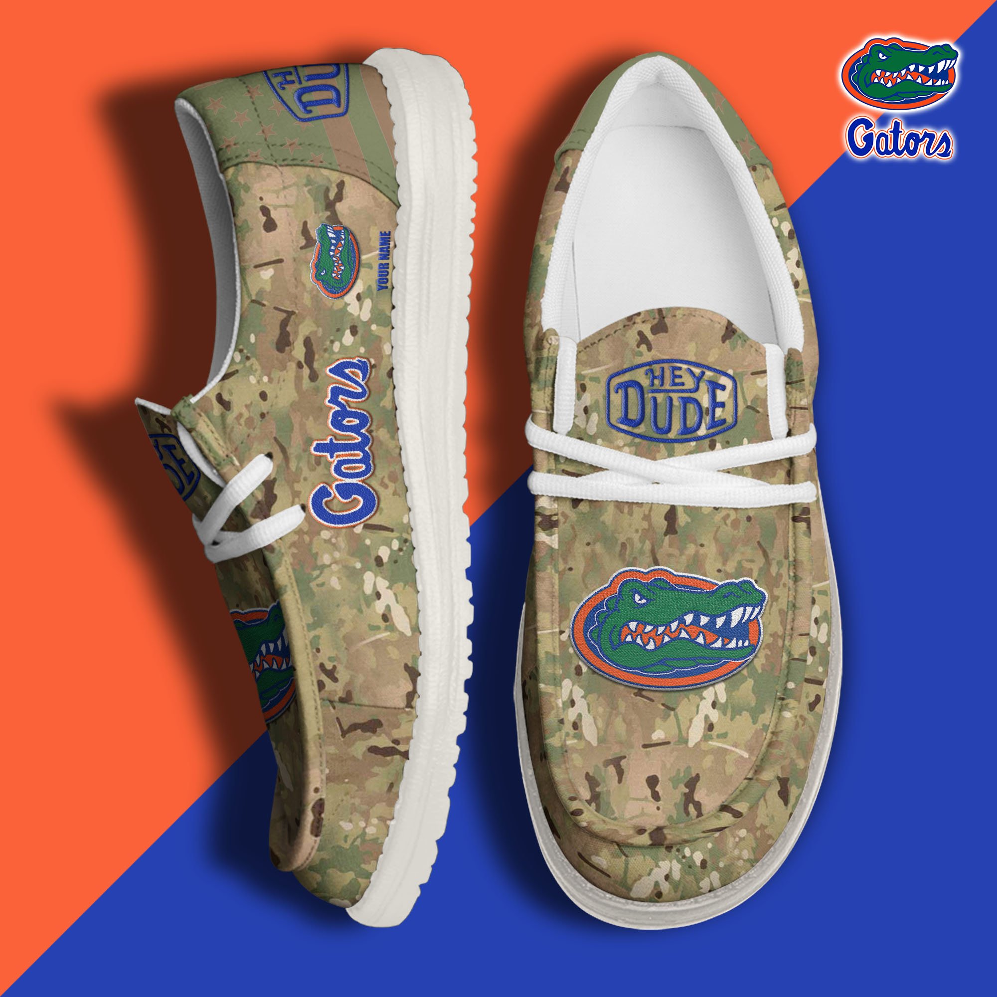 JWFancy Florida Gators Hey Dude Shoes Wally Men's Lace Up Loafers Comfortable For Men And Women