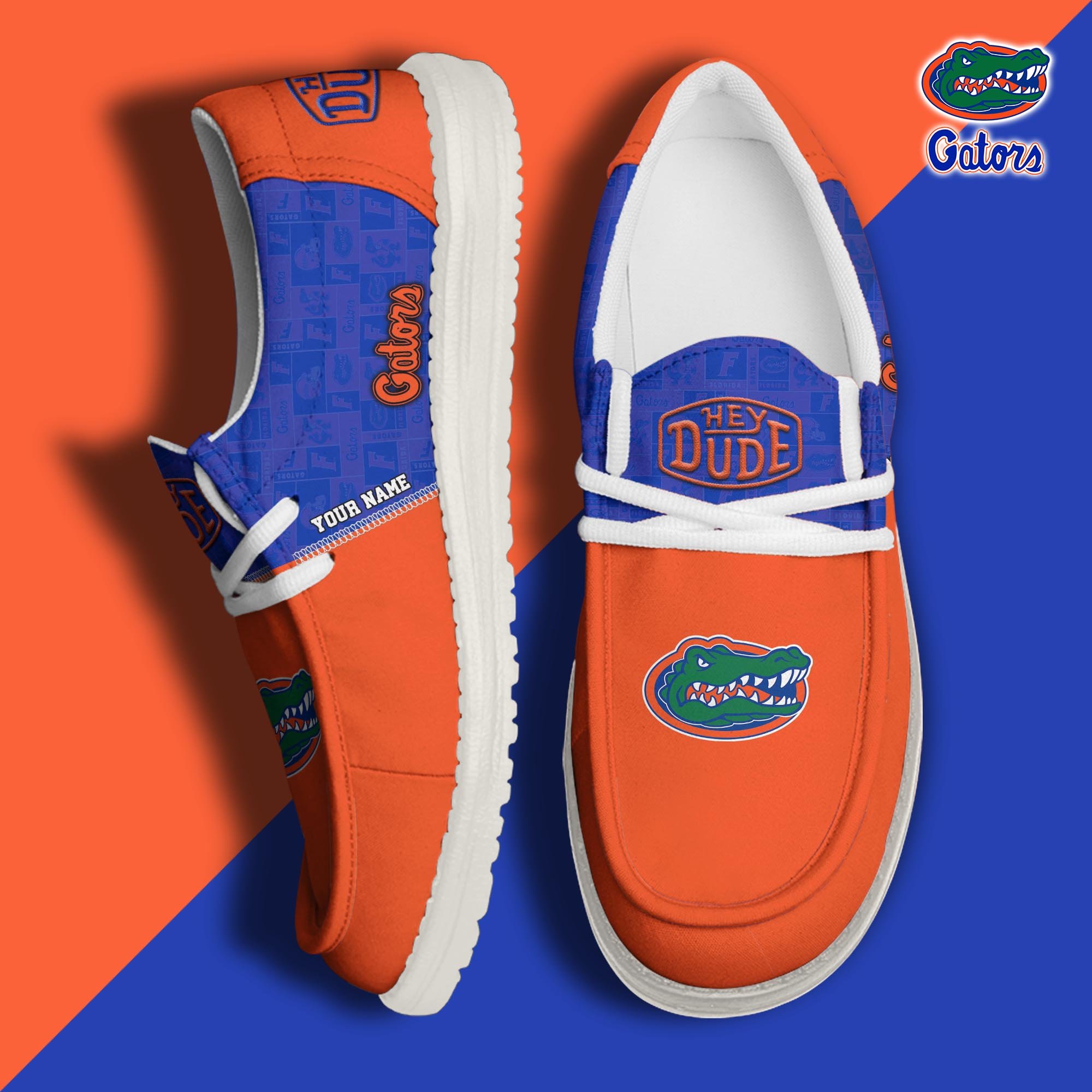 JWFancy Florida Gators Hey Dude Shoes Wally Men's Lace Up Loafers Comfortable For Men And Women