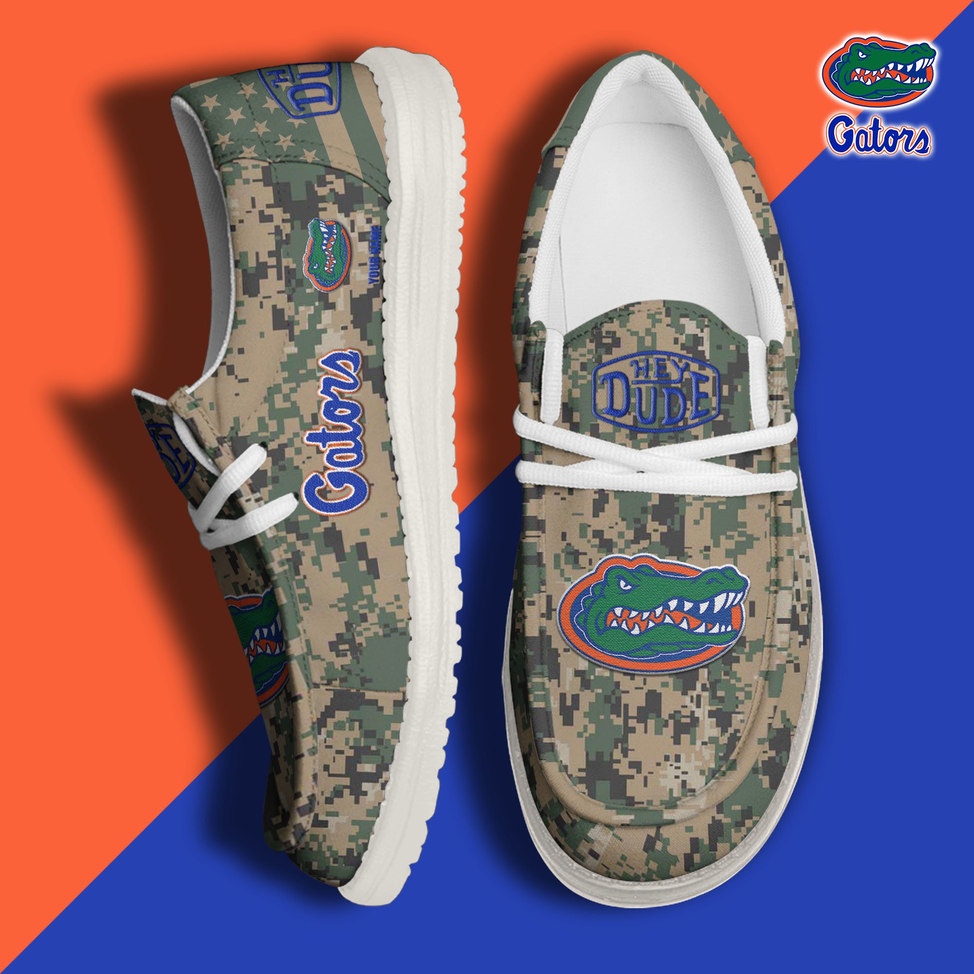 JWFancy Florida Gators Hey Dude Shoes Wally Men's Lace Up Loafers Comfortable For Men And Women