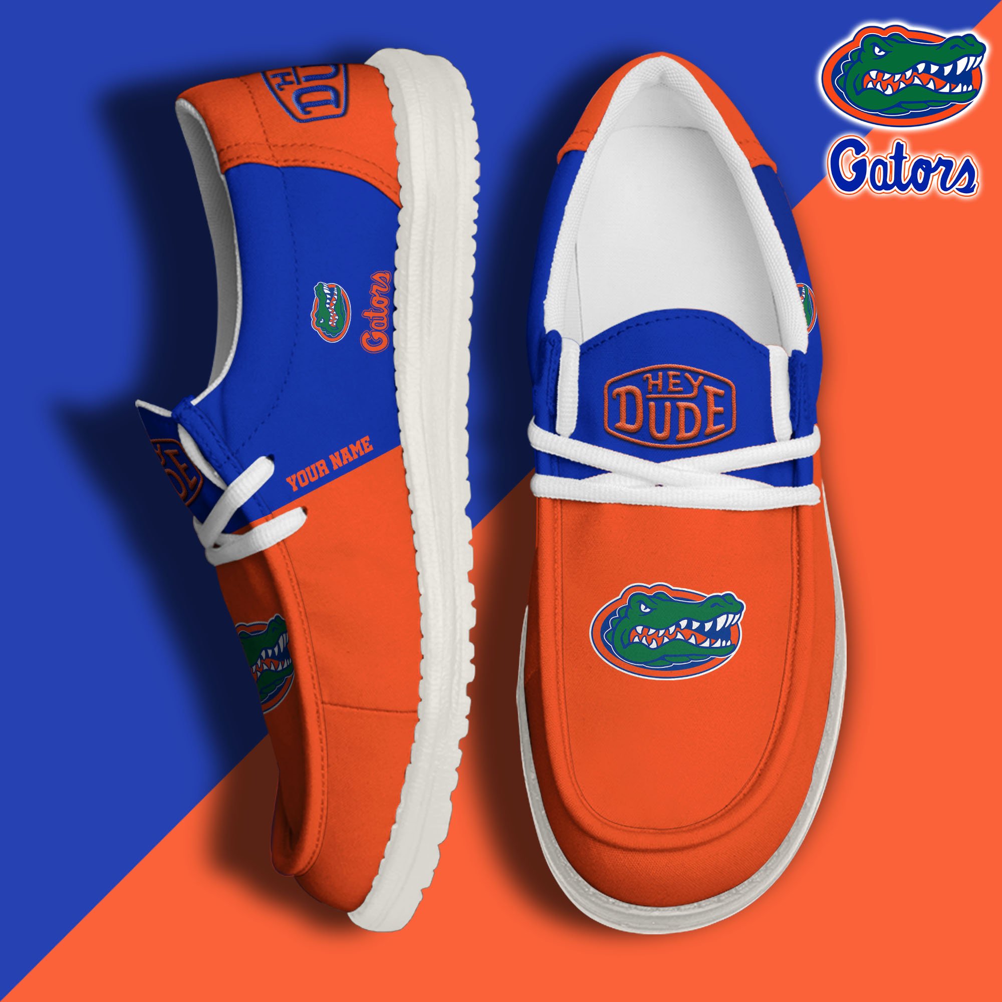 JWFancy Florida Gators Hey Dude Shoes Wally Men's Lace Up Loafers Comfortable For Men And Women