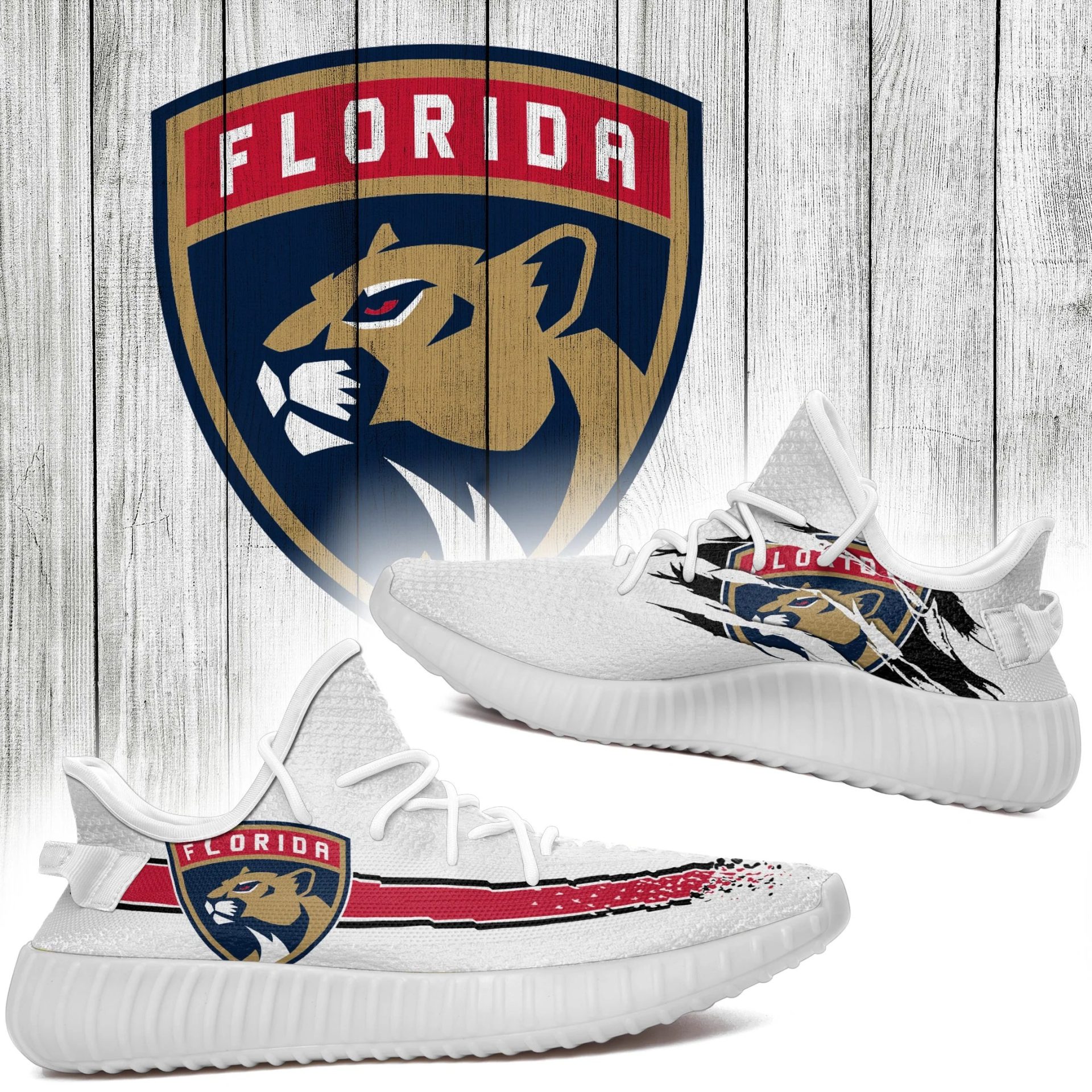 JWFancy Florida Panthers Yeezy Boost Shoes For Men And Women
