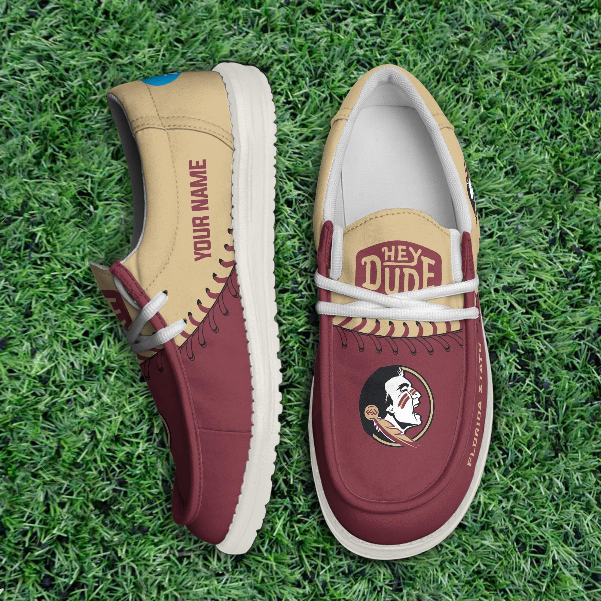 JWFancy Florida State Seminoles Hey Dude Shoes Wally Men's Lace Up Loafers Comfortable For Men And Women