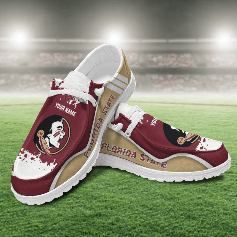 JWFancy Florida State Seminoles Hey Dude Shoes Wally Men's Lace Up Loafers Comfortable For Men And Women