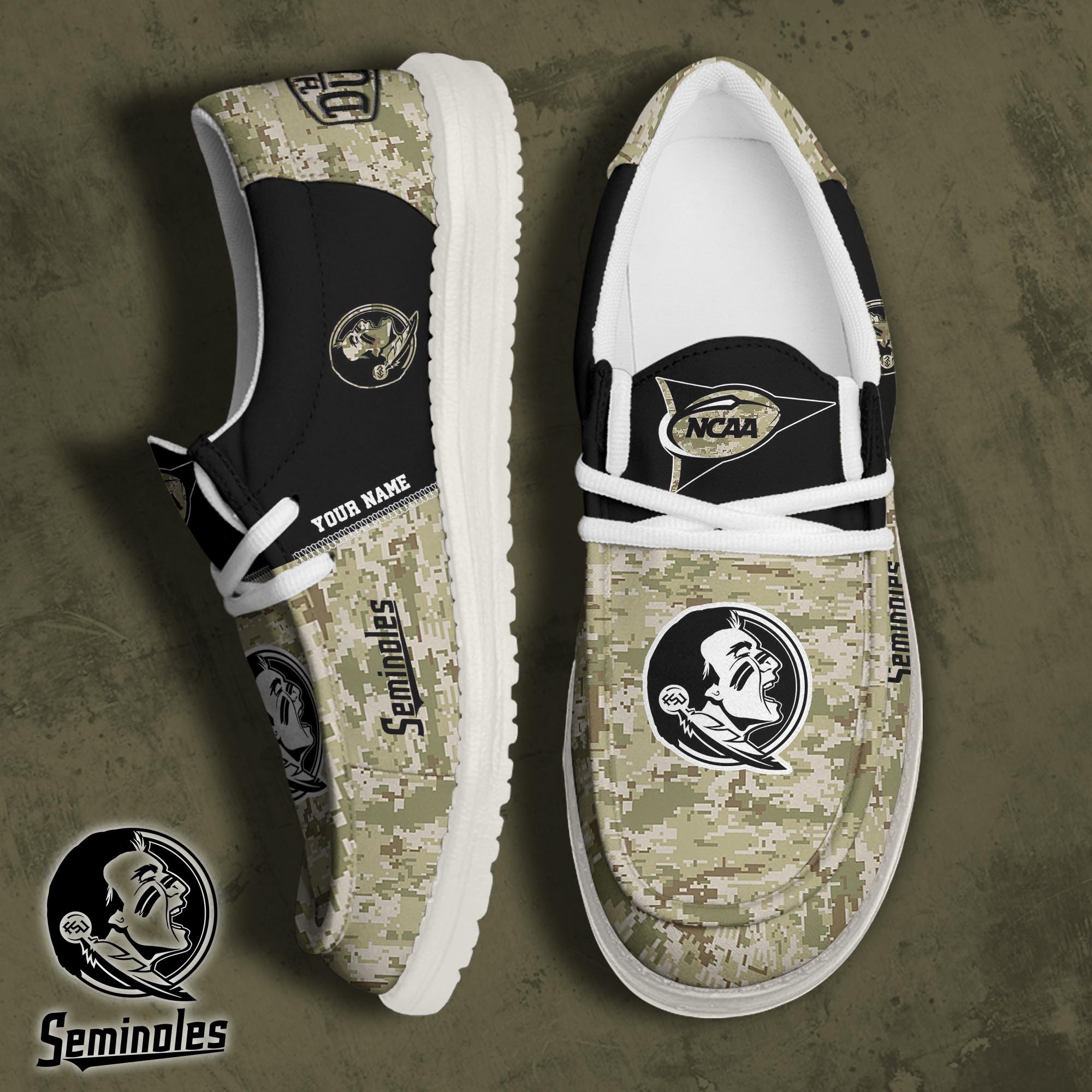 JWFancy Florida State Seminoles Hey Dude Shoes Wally Men's Lace Up Loafers Comfortable For Men And Women