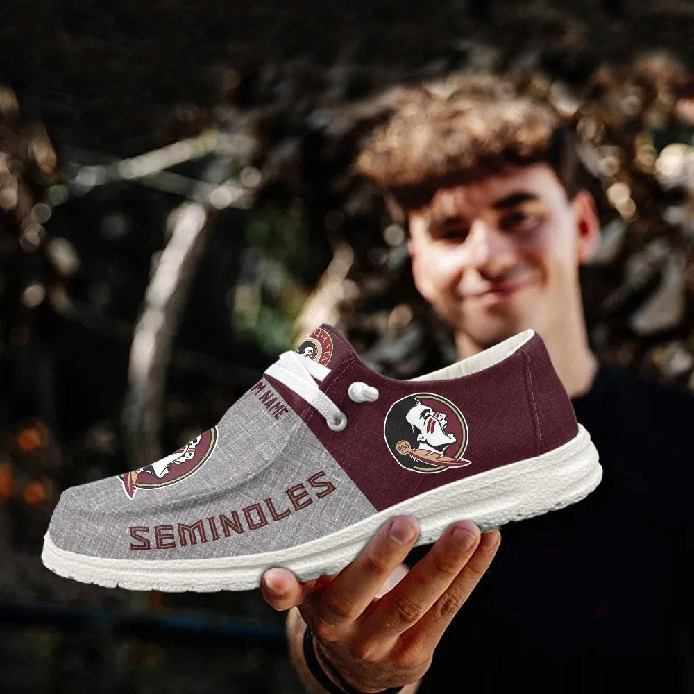 JWFancy Florida State Seminoles Hey Dude Shoes Wally Men's Lace Up Loafers Comfortable For Men And Women