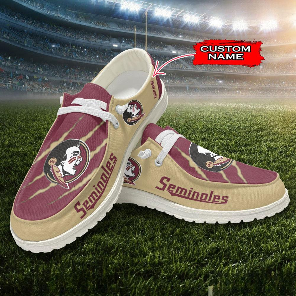 JWFancy Florida State Seminoles Hey Dude Shoes Wally Men's Lace Up Loafers Comfortable For Men And Women