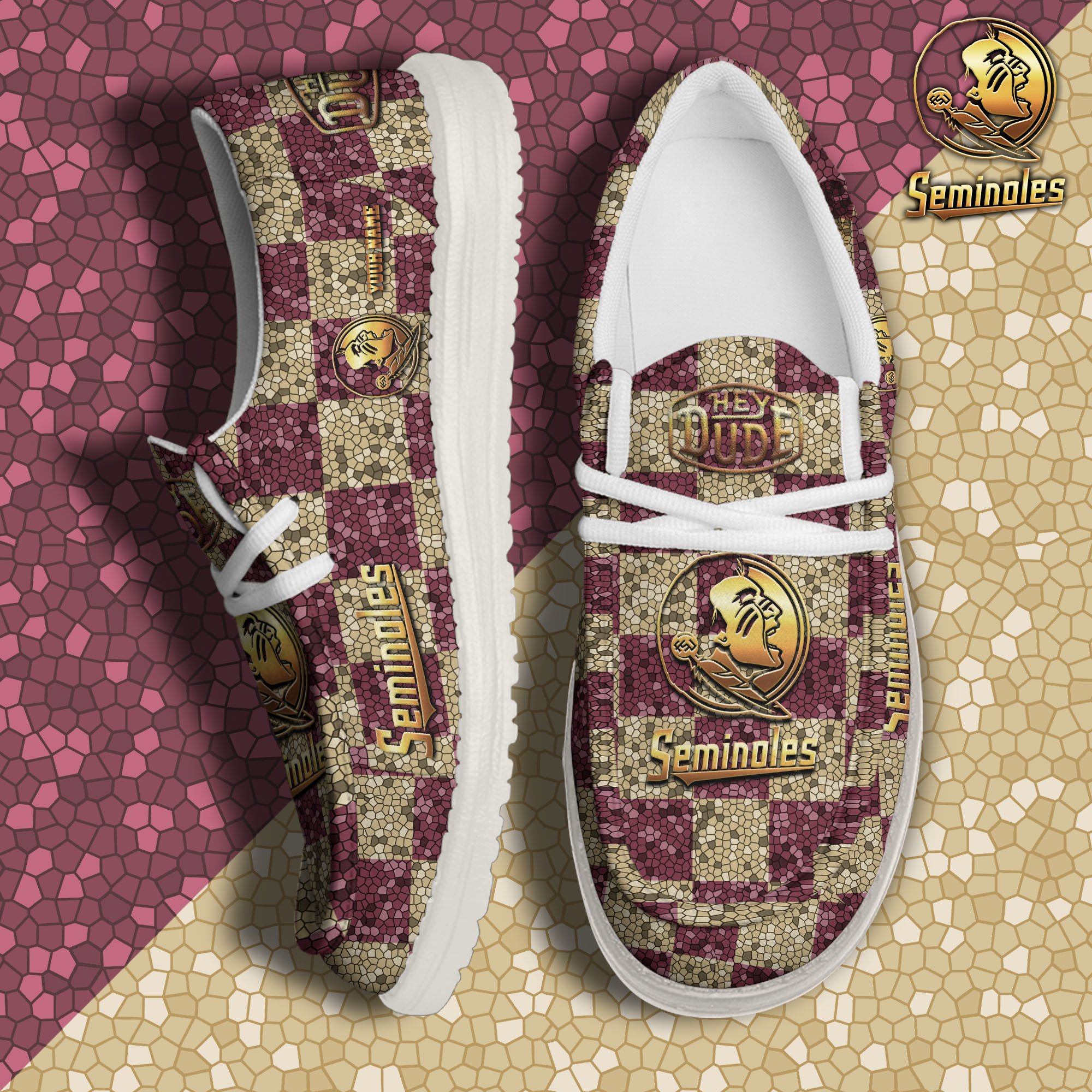 JWFancy Florida State Seminoles Hey Dude Shoes Wally Men's Lace Up Loafers Comfortable For Men And Women