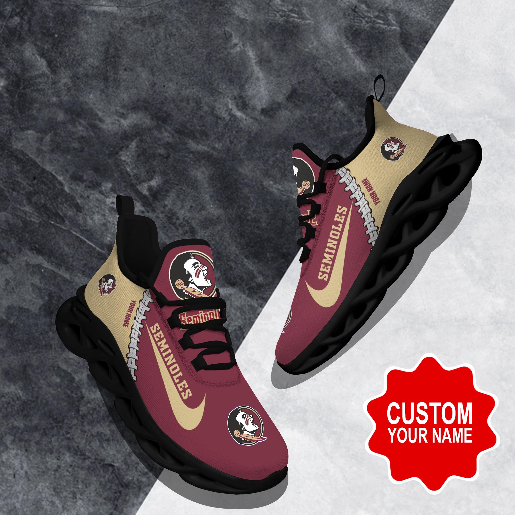 JWFancy Florida State Seminoles Max Soul Shoes Sneakers For Men And Women
