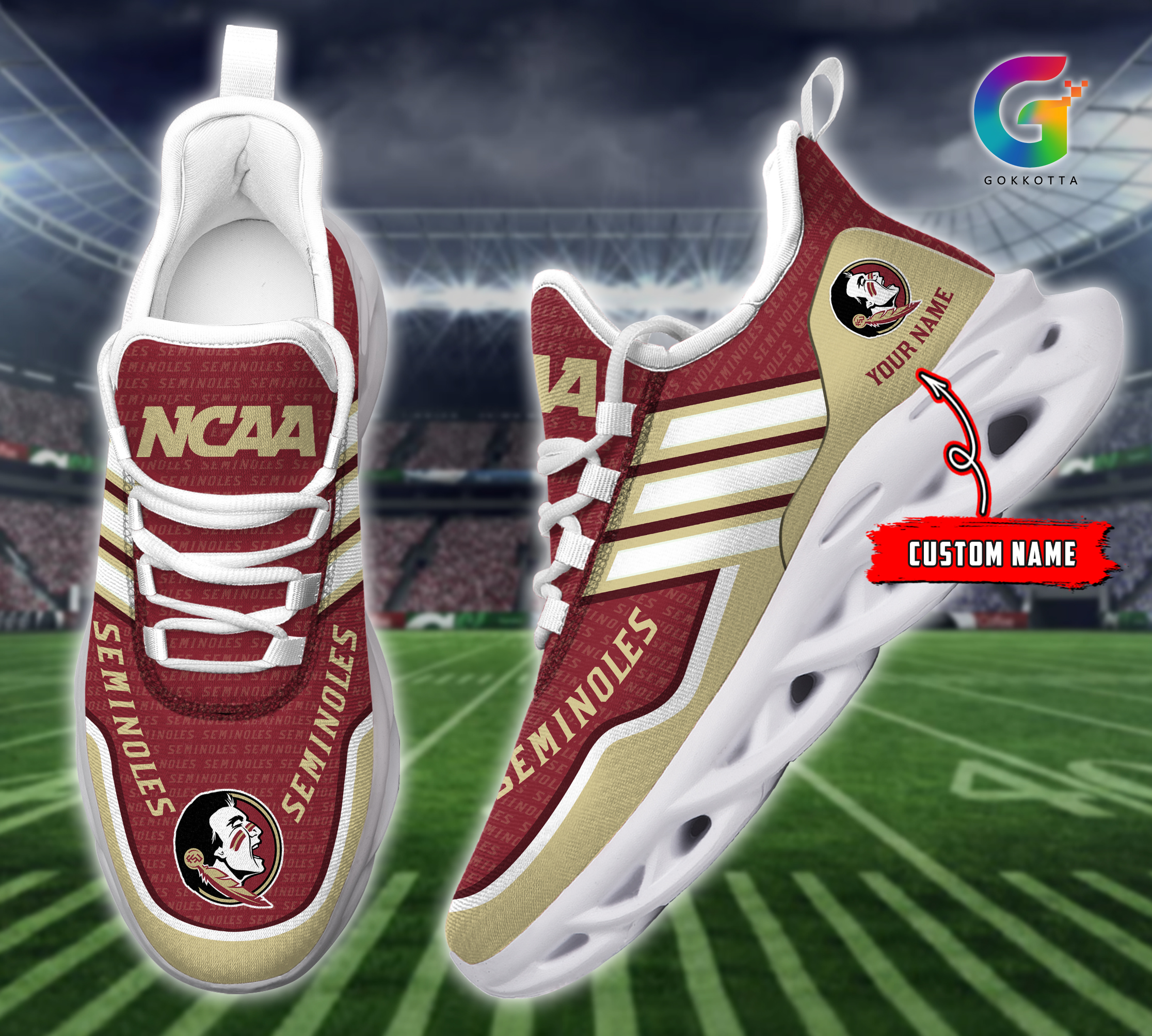 JWFancy Florida State Seminoles NCAA Max Soul Shoes Sneakers For Men And Women