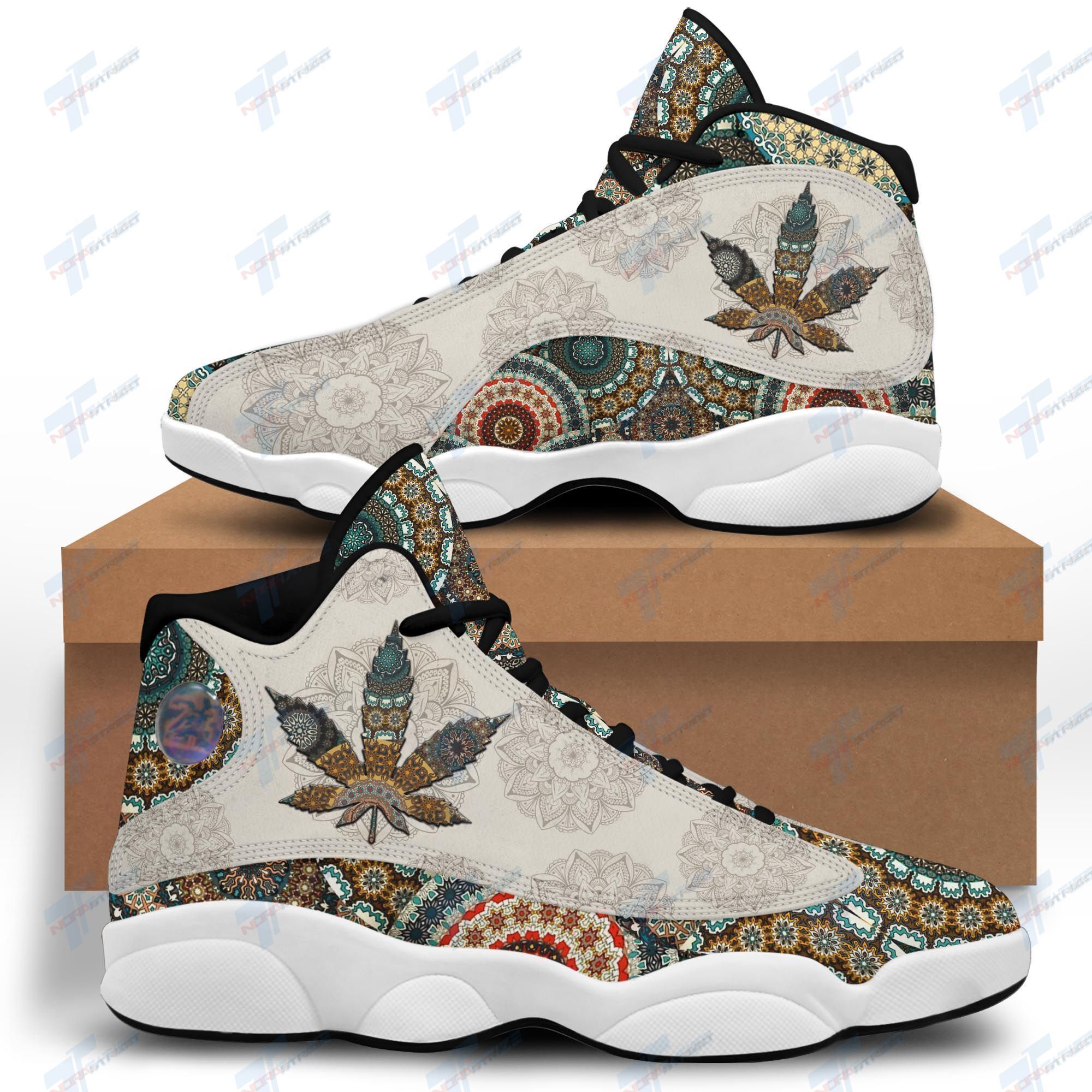 JWFancy Flower Mandala Canabis AJ13 Sneakers Shoes For Men And Women