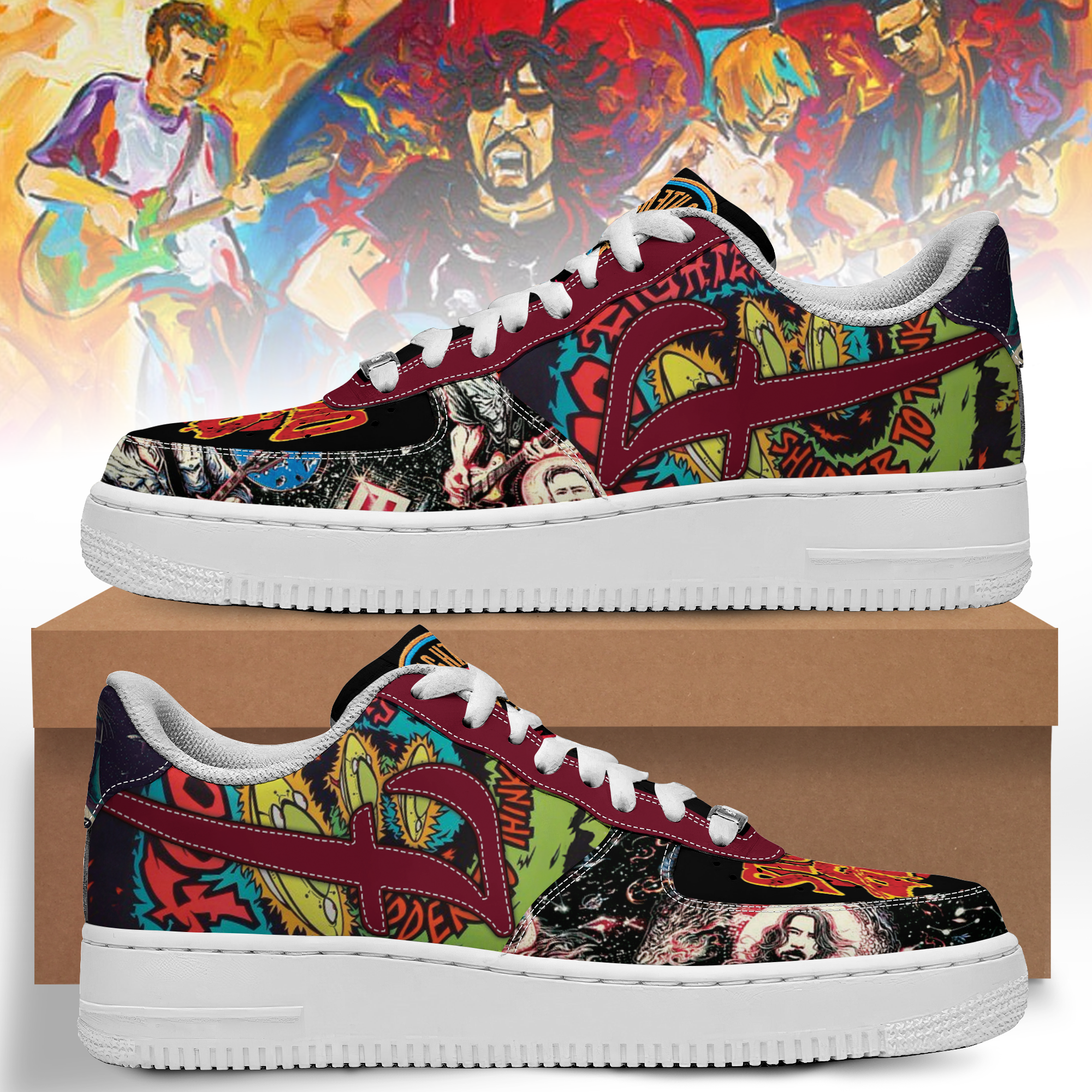 JWFancy Foo Fighters Air Low-Top Sneakers Shoes For Men And Women