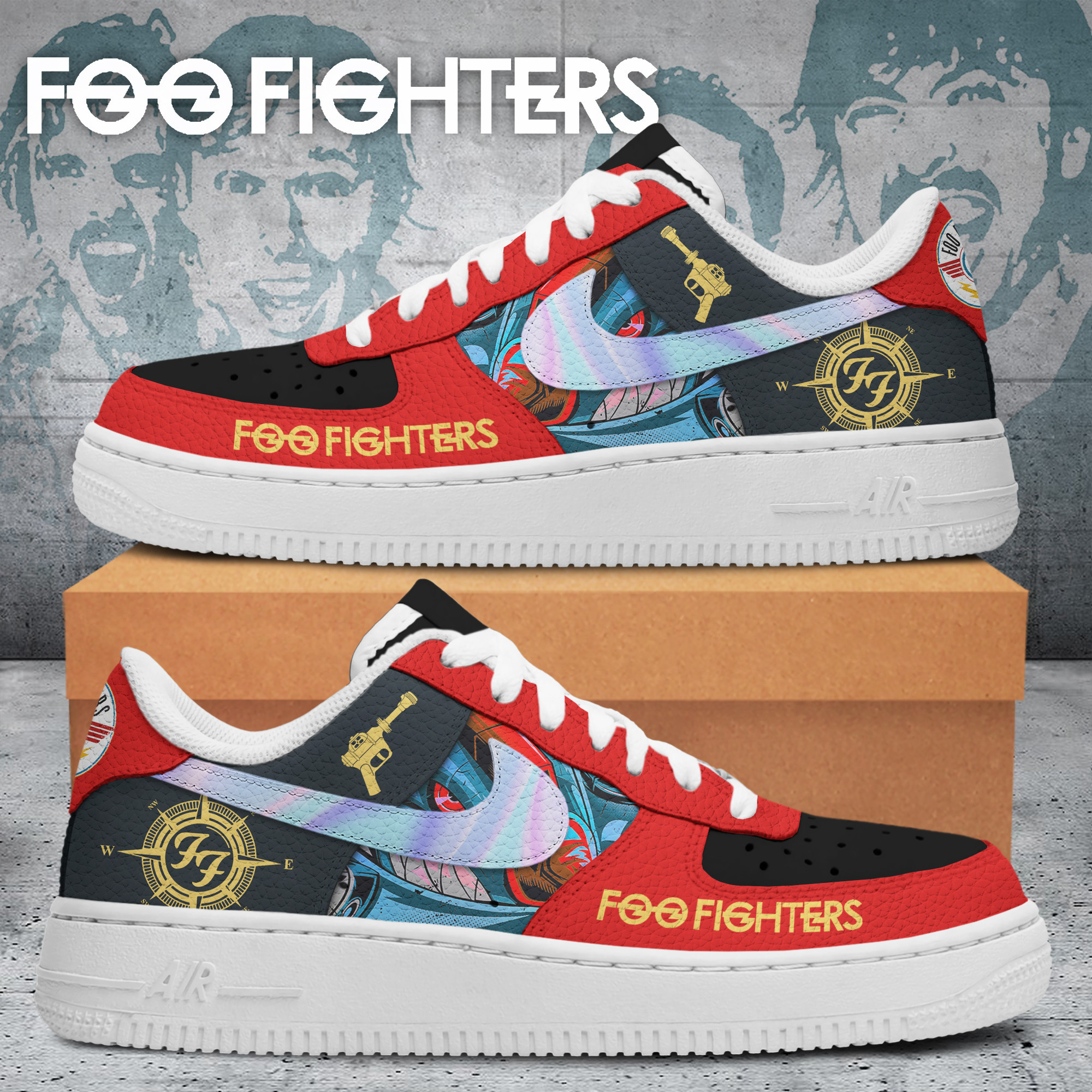 JWFancy Foo Fighters Air Low-Top Sneakers Shoes For Men And Women