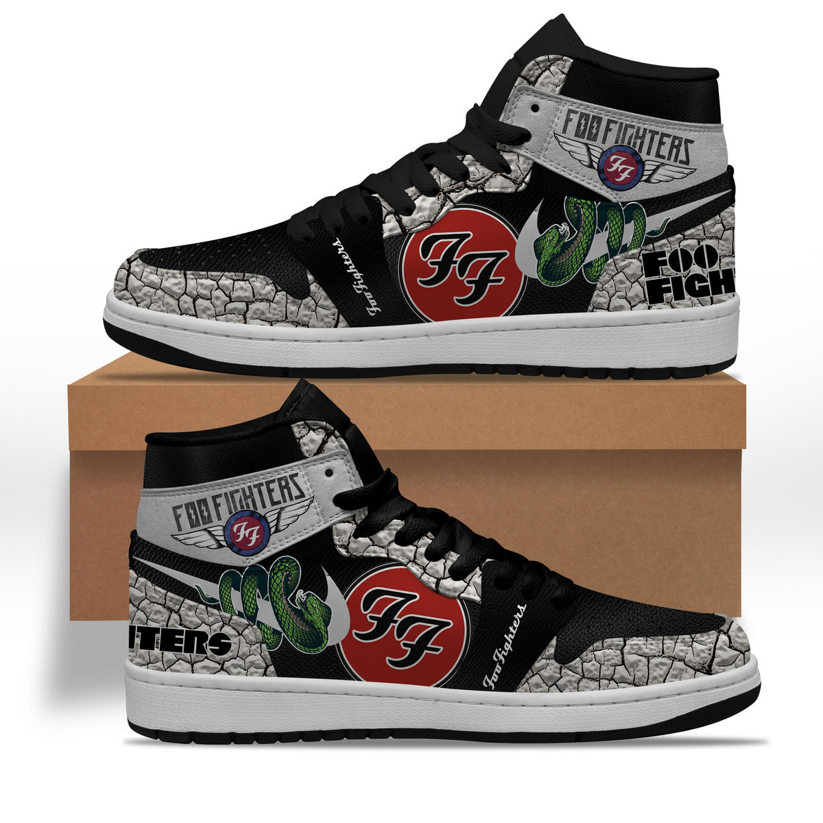 JWFancy Foo Fighters AJ1 High Sneakers Shoes For Men And Women